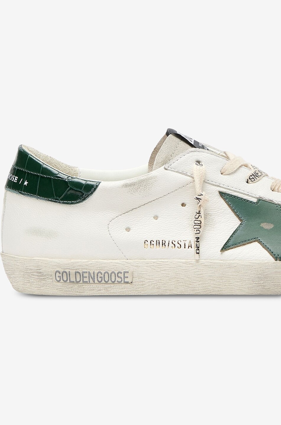 GOLDEN GOOSE Super Star distressed leather low-top sneakers Men WHITE 4