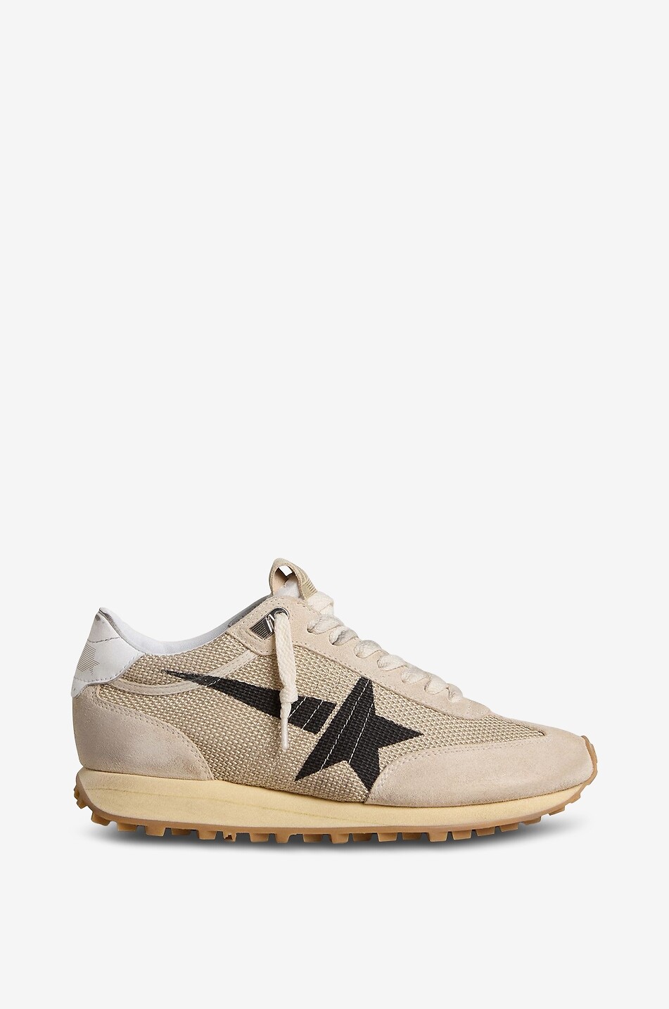 GOLDEN GOOSE Baskets basses en filet et daim Marathon Femme Beige Foncé 1