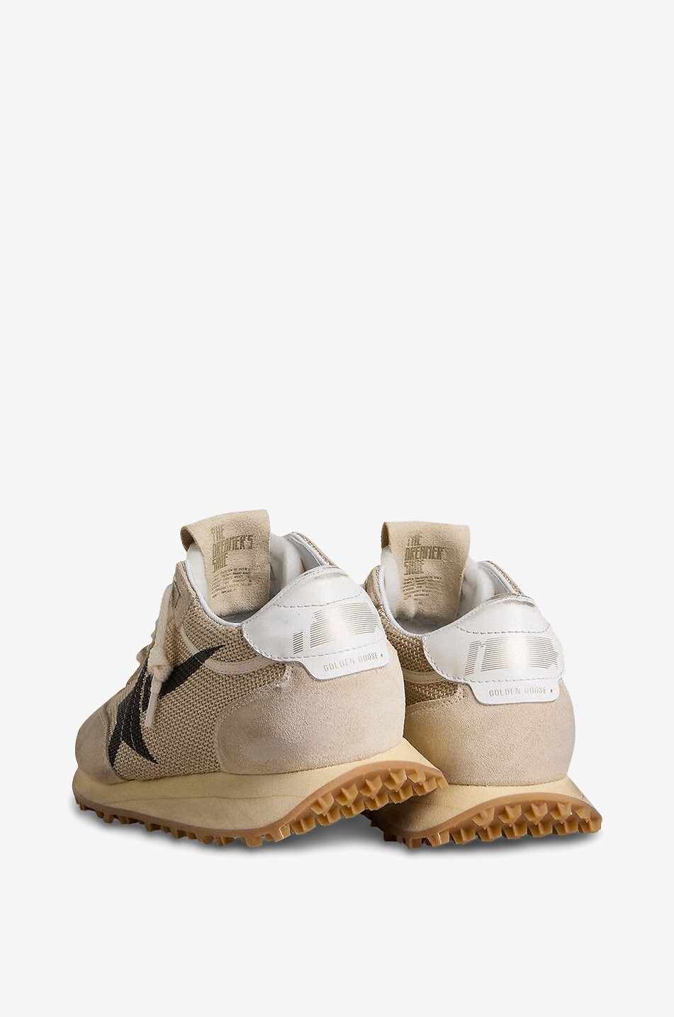 GOLDEN GOOSE Baskets basses en filet et daim Marathon Femme Beige Foncé 4