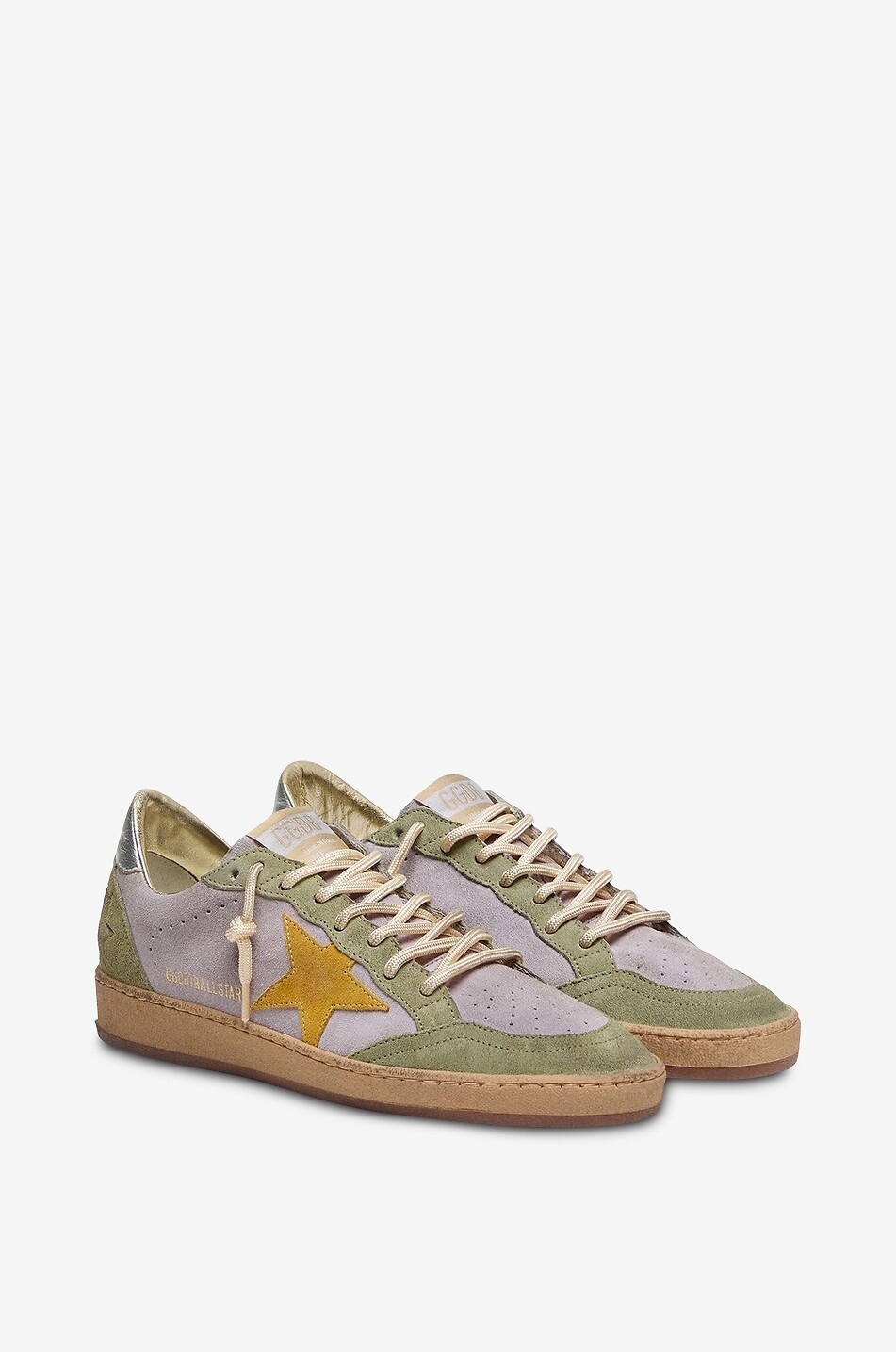 GOLDEN GOOSE Ball Star suede low-top trainers Women LIGHT GREEN 2