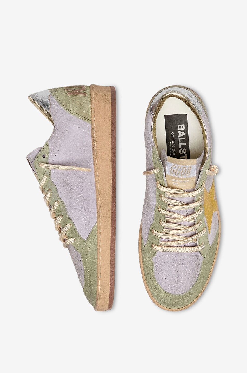 GOLDEN GOOSE Ball Star suede low-top trainers Women LIGHT GREEN 3