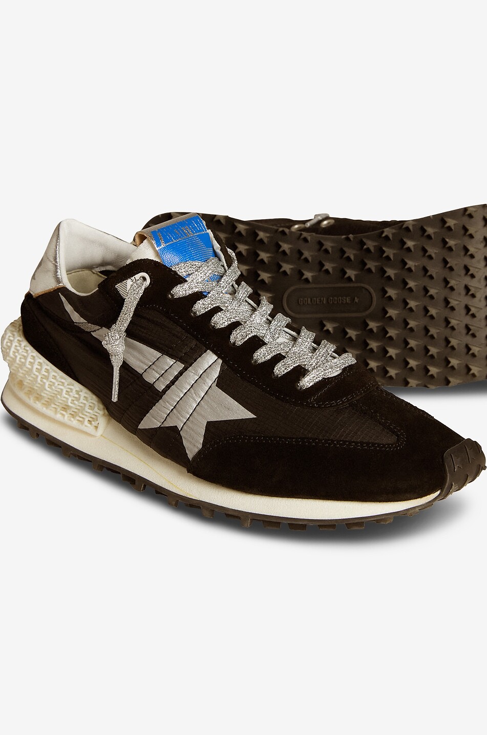 GOLDEN GOOSE Running Marathon leather low-top sneakers Men BLACK 5