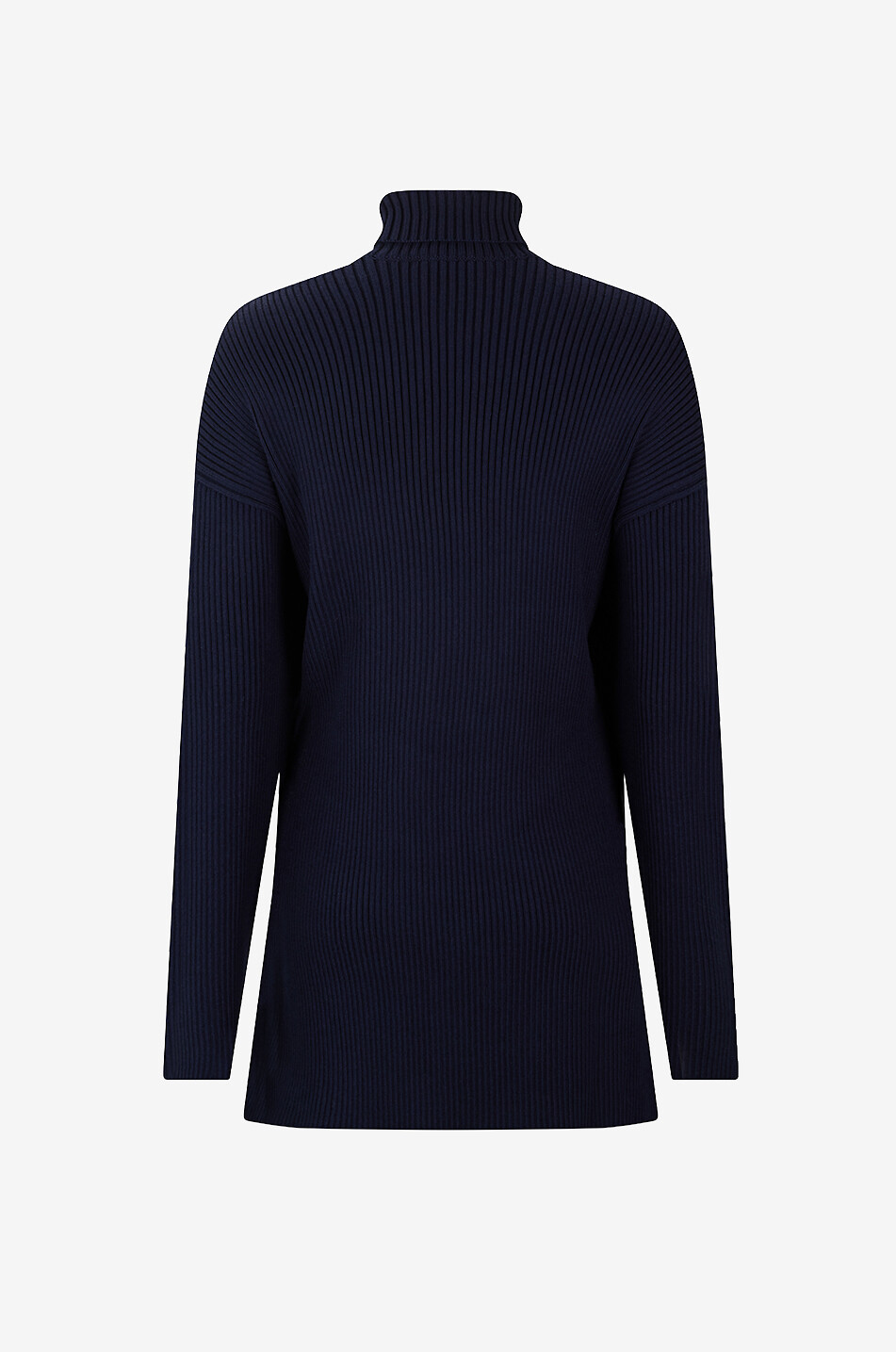 BALENCIAGA Draped knit turtleneck mini dress Women DARK BLUE 2