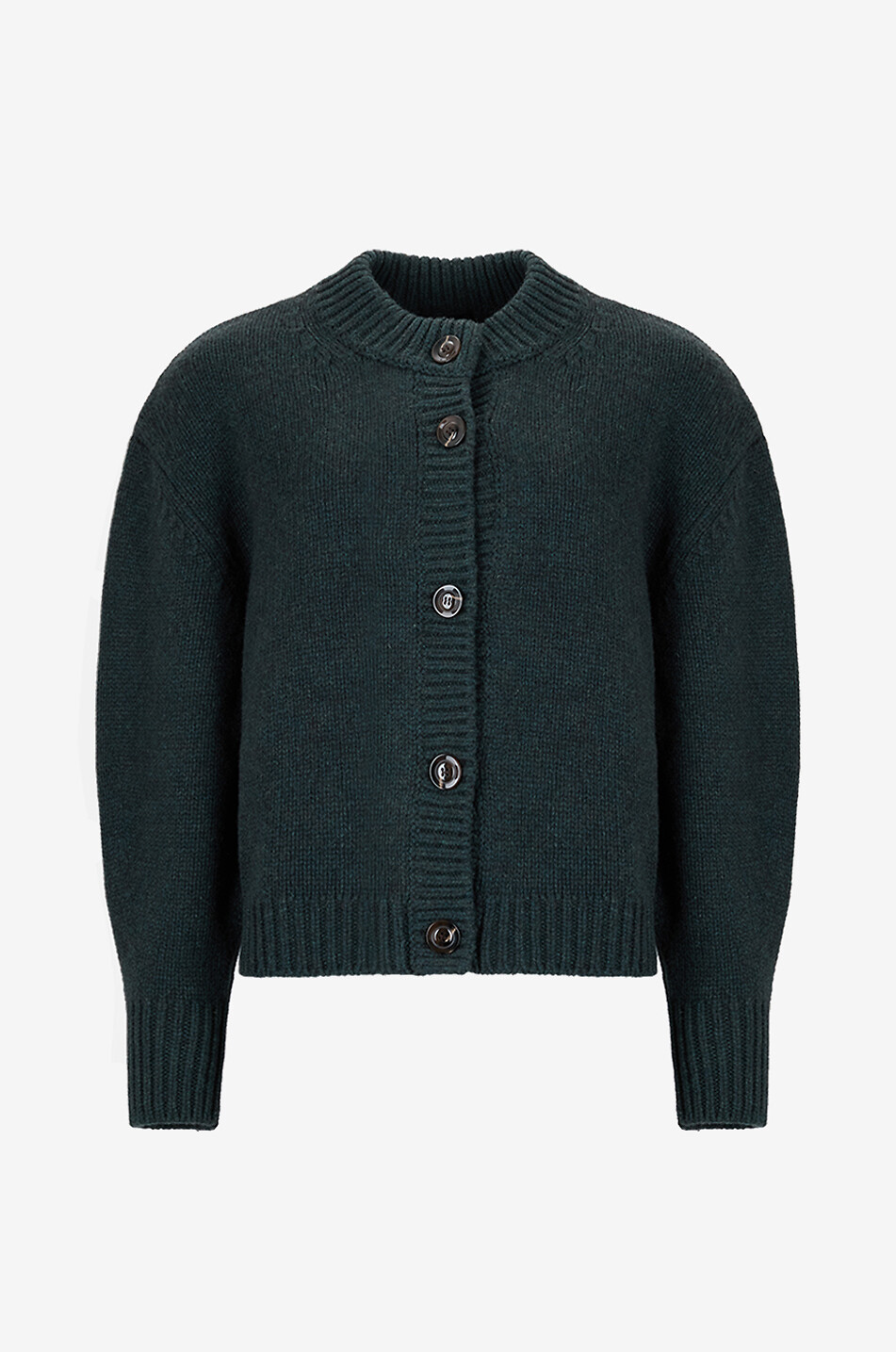 SOEUR Cardigan arrondi en laine Leonard Femme VERT FONCÉ 1
