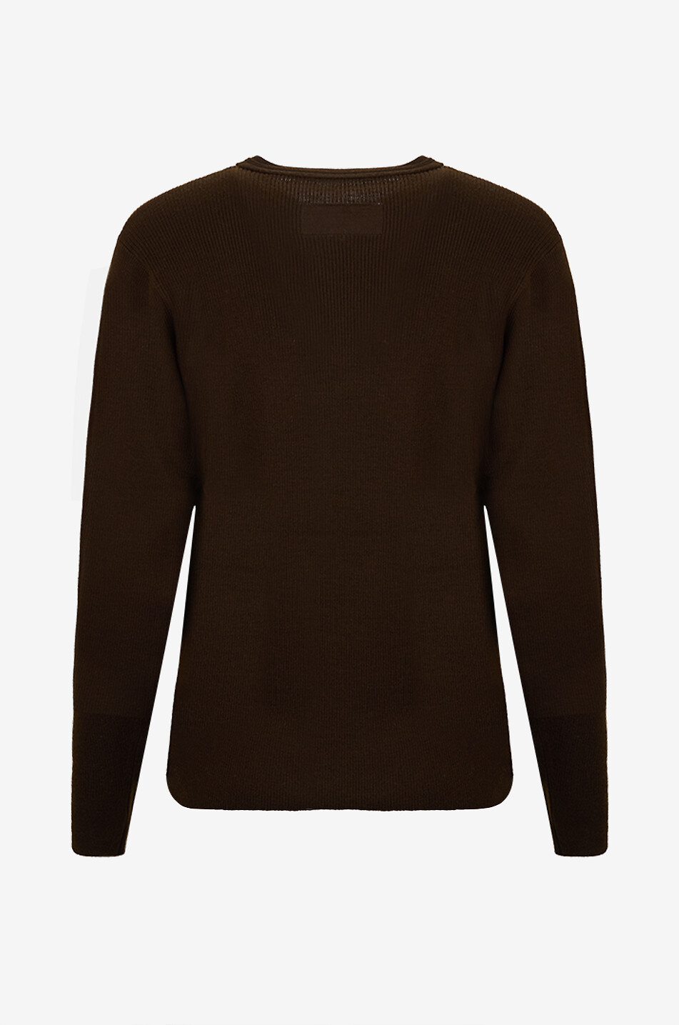 PHOEBE PHILO Pull fin côtelé à col rond en laine Femme MARRON FONCÉ 2