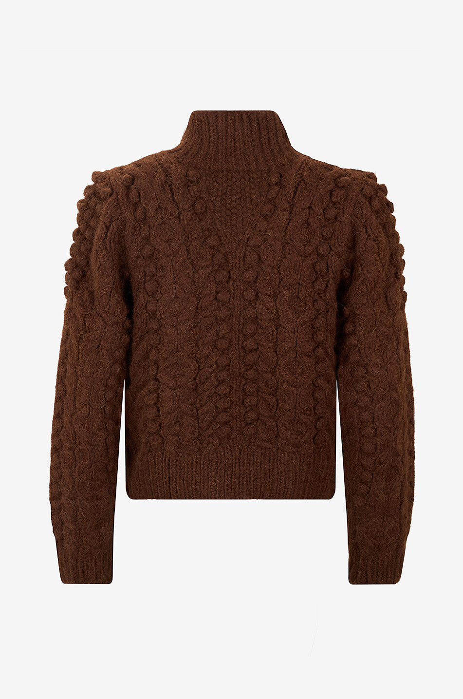 ULLA JOHNSON Pull à col montant en maille Albia Femme MARRON 2