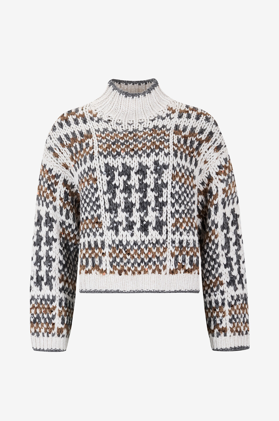 Handknitted high-neck jumper