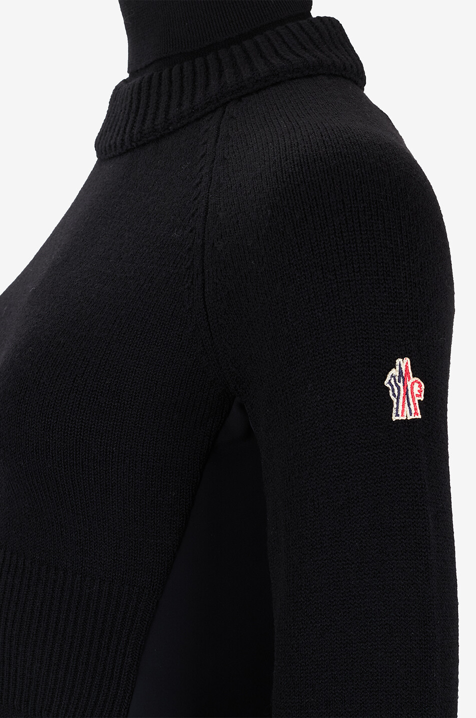 MONCLER GRENOBLE Technischer Rollkragenpullover aus edlem Strickwerk Damen SCHWARZ 3
