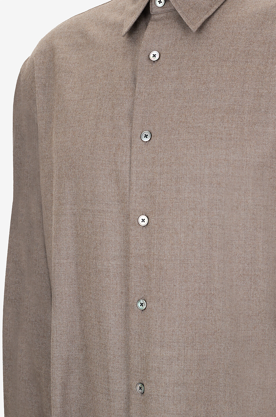 AURALEE Chemise en laine velours à col français Homme MARRON 3
