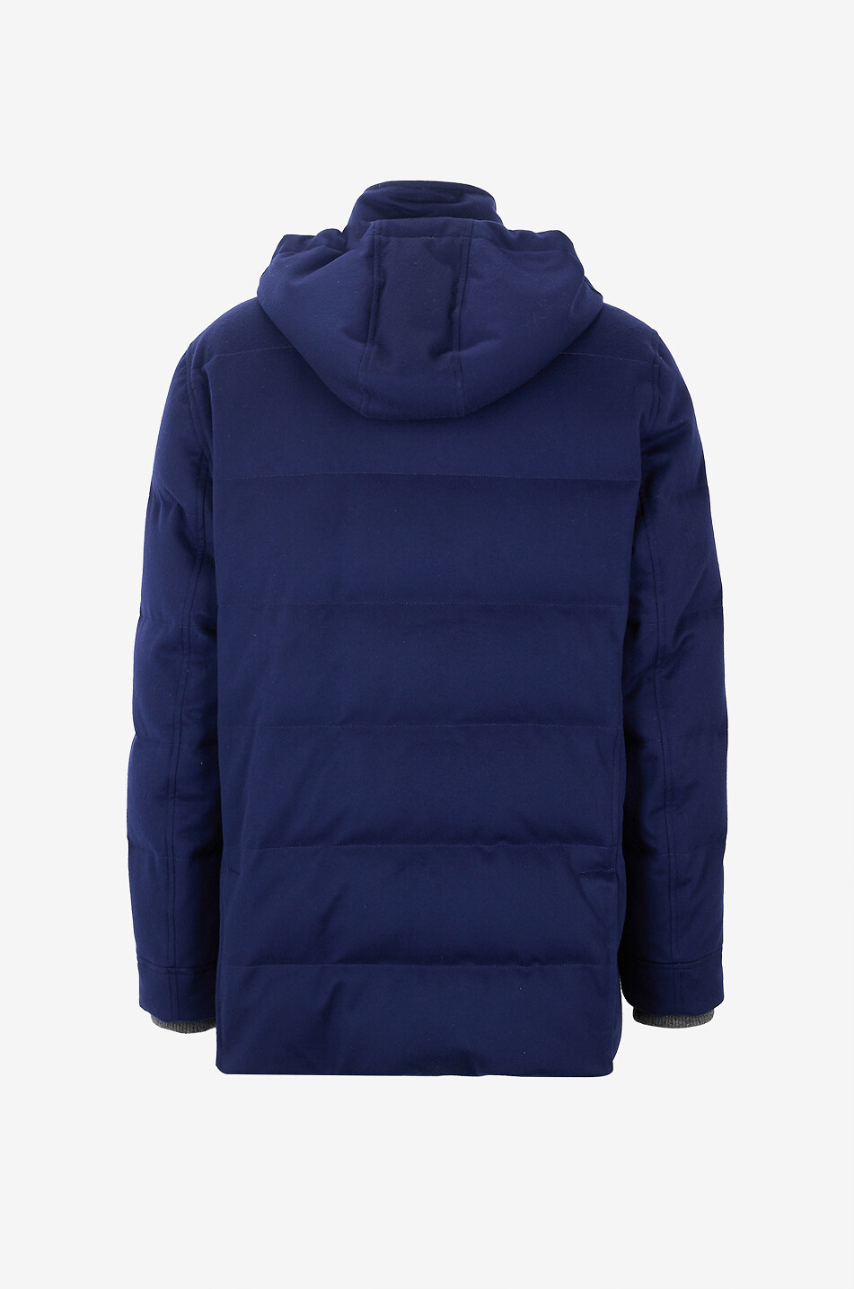 BRUNELLO CUCINELLI Manteau en flanelle chinée à col montant Homme BLEU FONCE 2