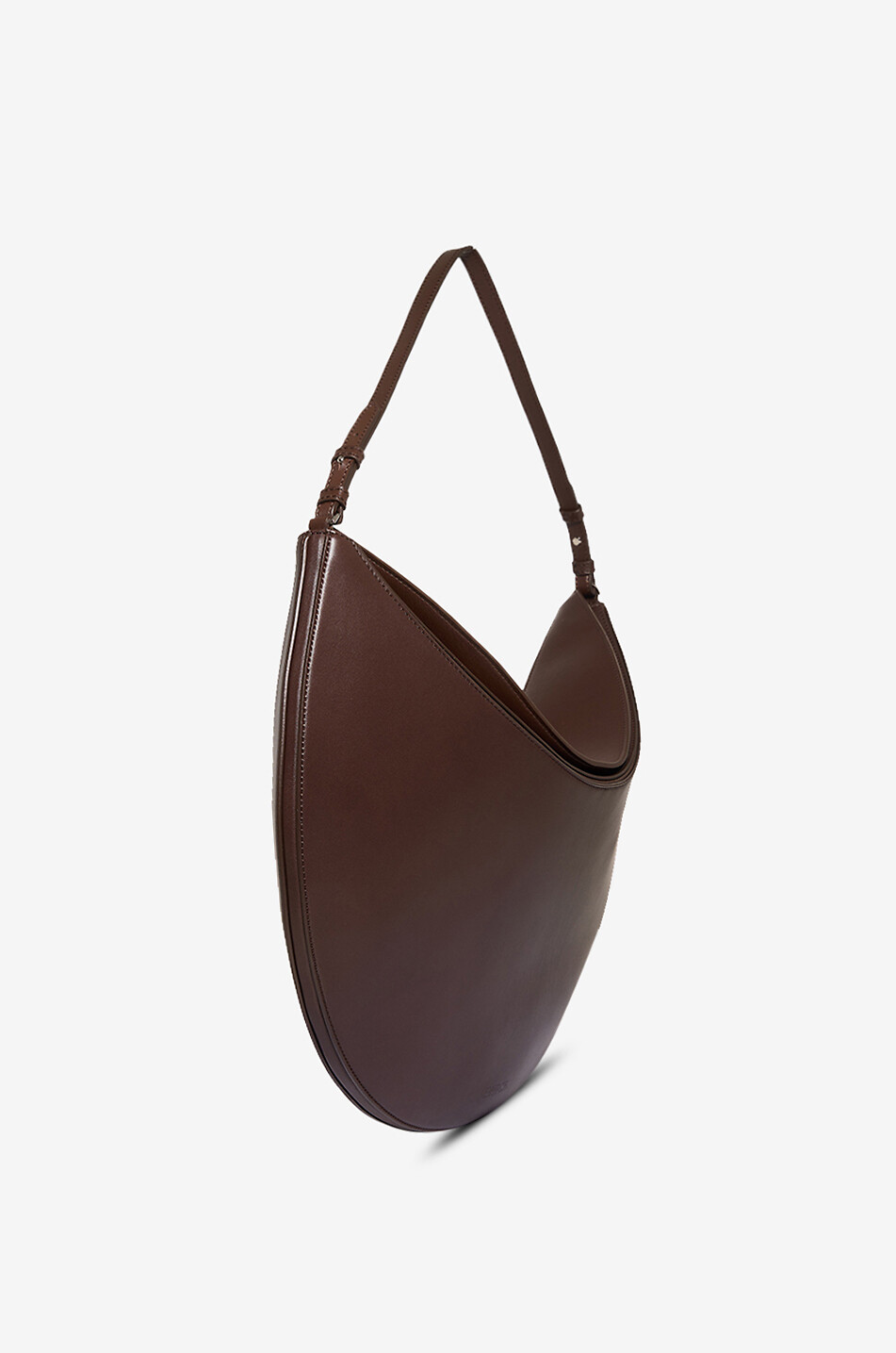 JACQUEMUS Sac porté épaule demi-lune en cuir lisse Ovalo Femme MARRON 2