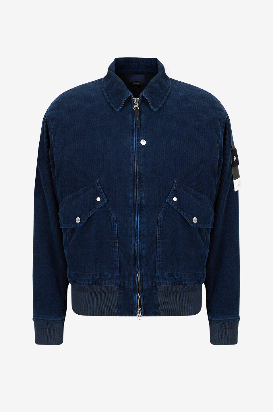 STONE ISLAND Short corduroy jacket with shirt collar Men DARK BLUE 1