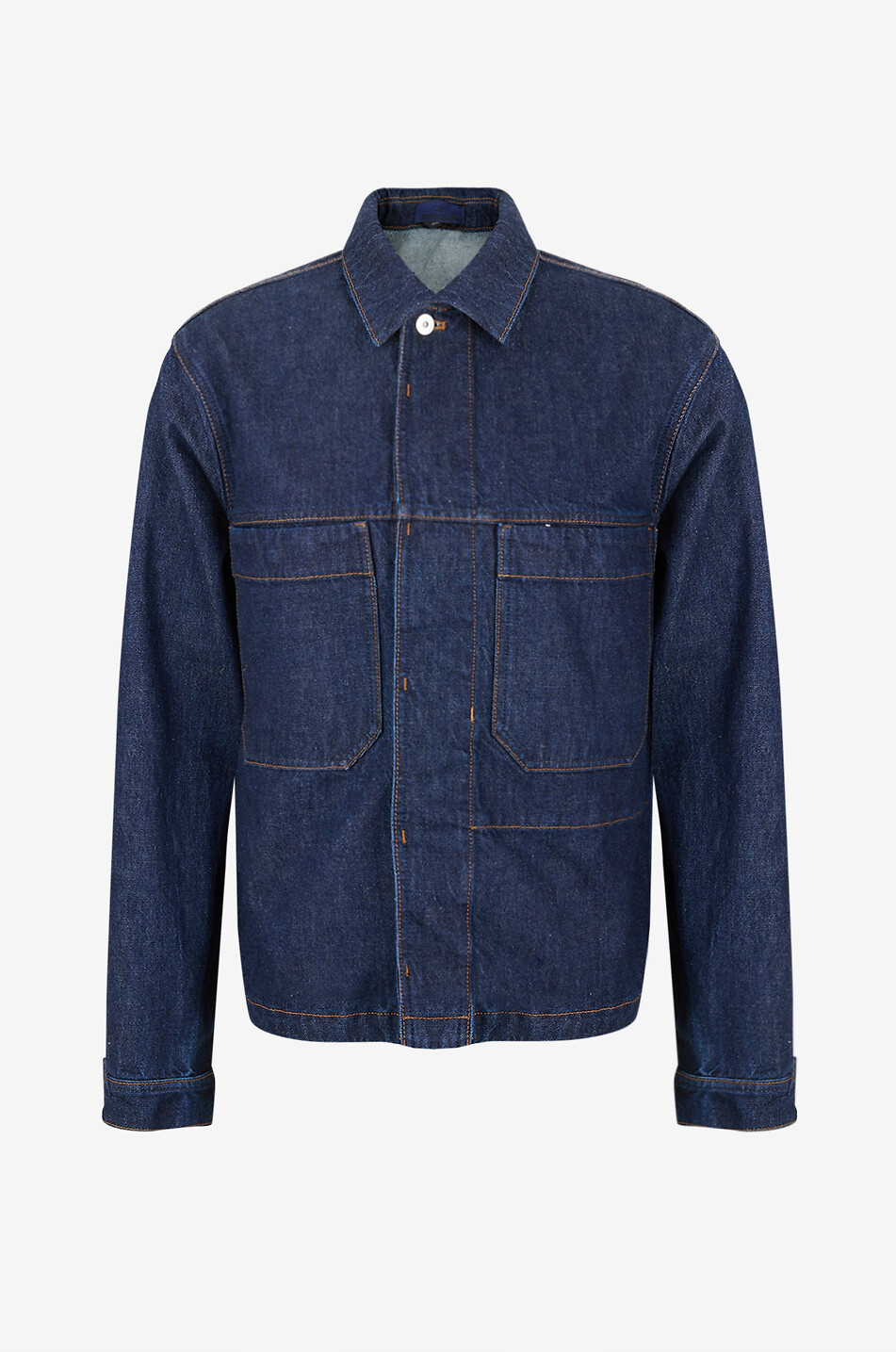 Veste courte en denim à col chemise