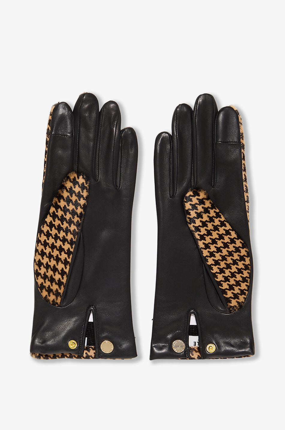 AGNELLE Handschuhe aus Leder mit Hahnentrittmuster Susan Damen BUNT 2