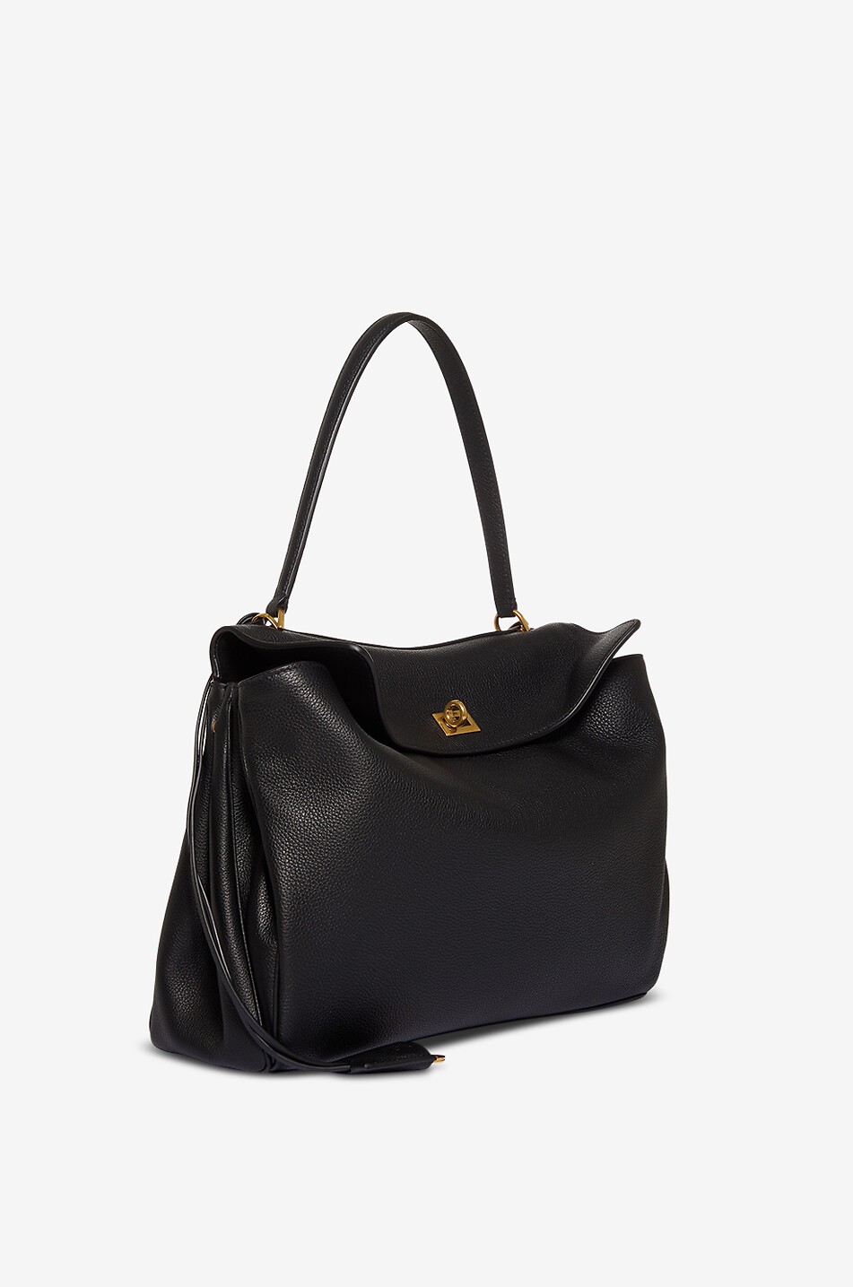 BALENCIAGA Rechteckige Handtasche aus genarbtem Leder Rodeo Damen SCHWARZ 2