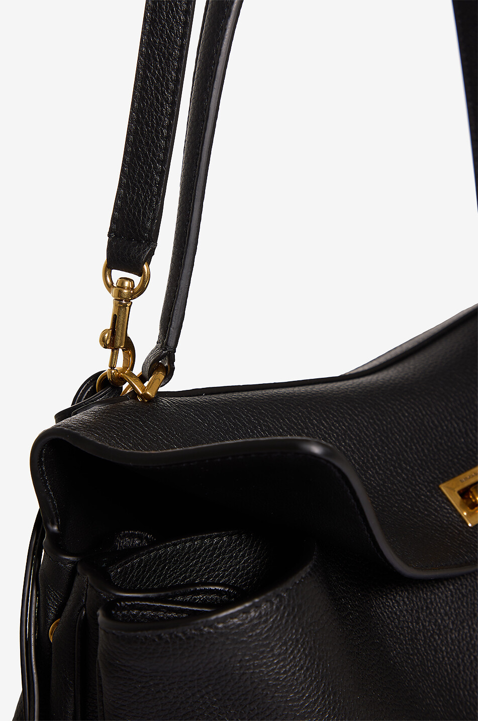 BALENCIAGA Rechteckige Handtasche aus genarbtem Leder Rodeo Damen SCHWARZ 6