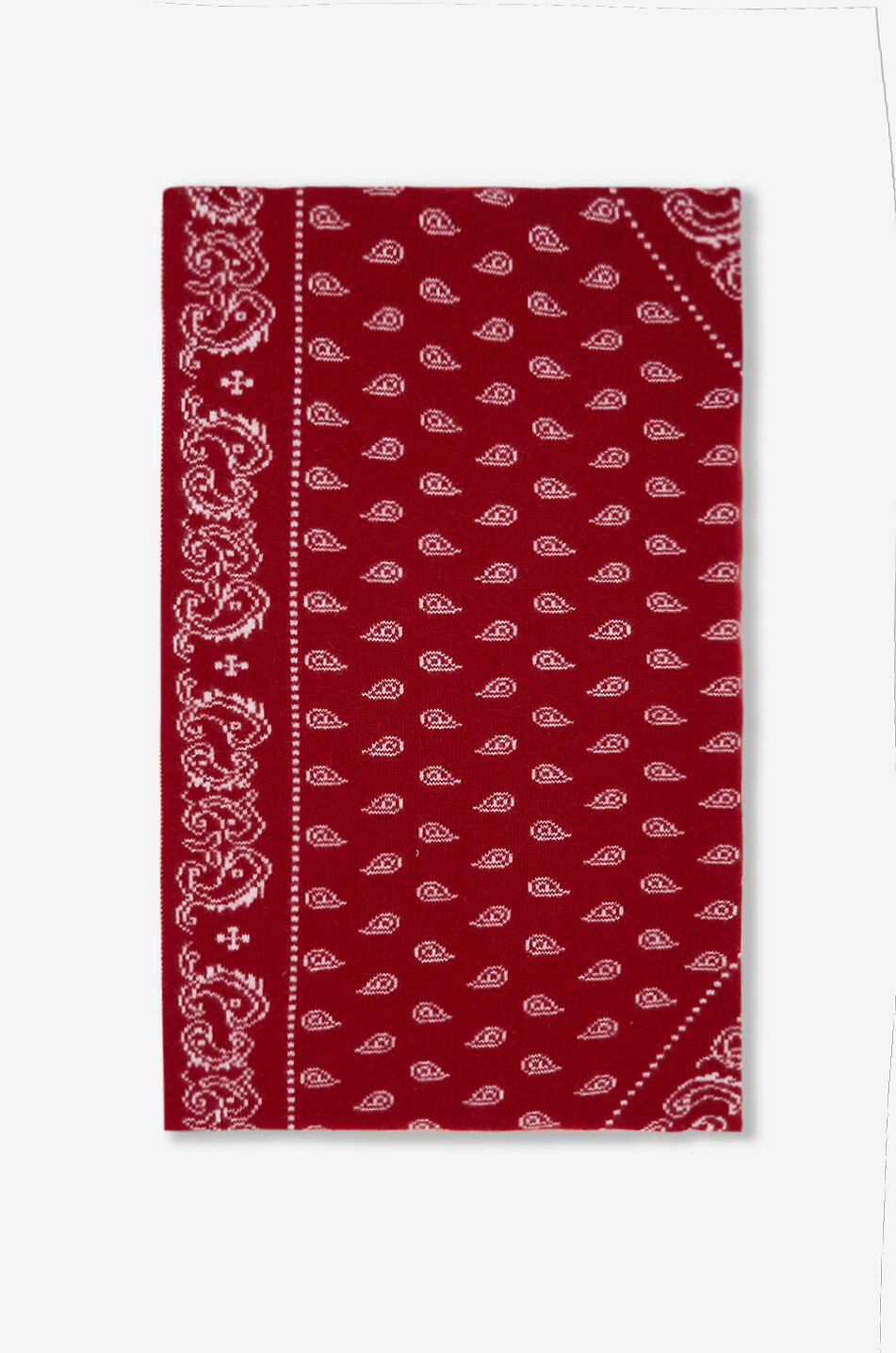 GUEST IN RESIDENCE The Wild bandana pattern knit triangle scarf Women RED 1