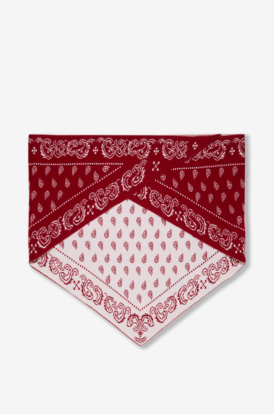 GUEST IN RESIDENCE The Wild bandana pattern knit triangle scarf Women RED 2