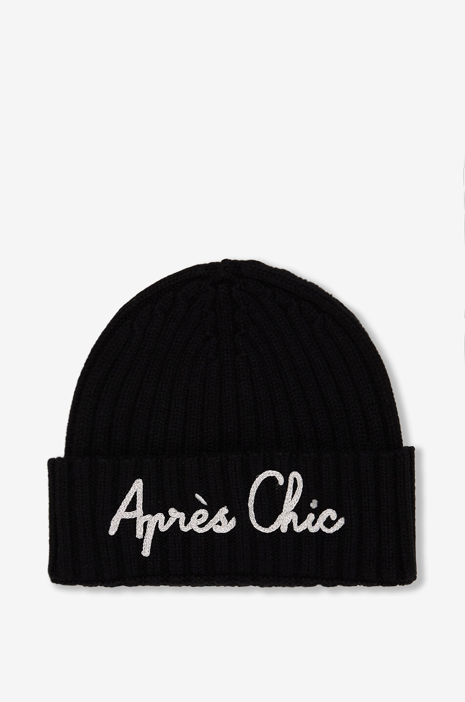 MC2 SAINT BARTH Bestickte Rippstrickmütze aus Wolle und Kaschmir Wengen Damen SCHWARZ 1