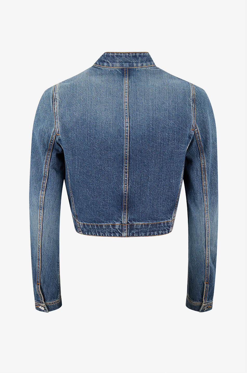 ALAÏA Short buttondown collar denim jacket Women BLUE 2
