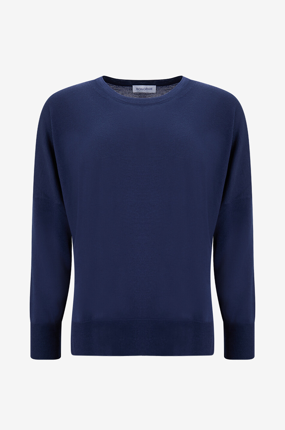 BONGENIE Strickpullover mit Rundhalsausschnitt und Seitenschlitzen Damen DUNKELBLAU 1