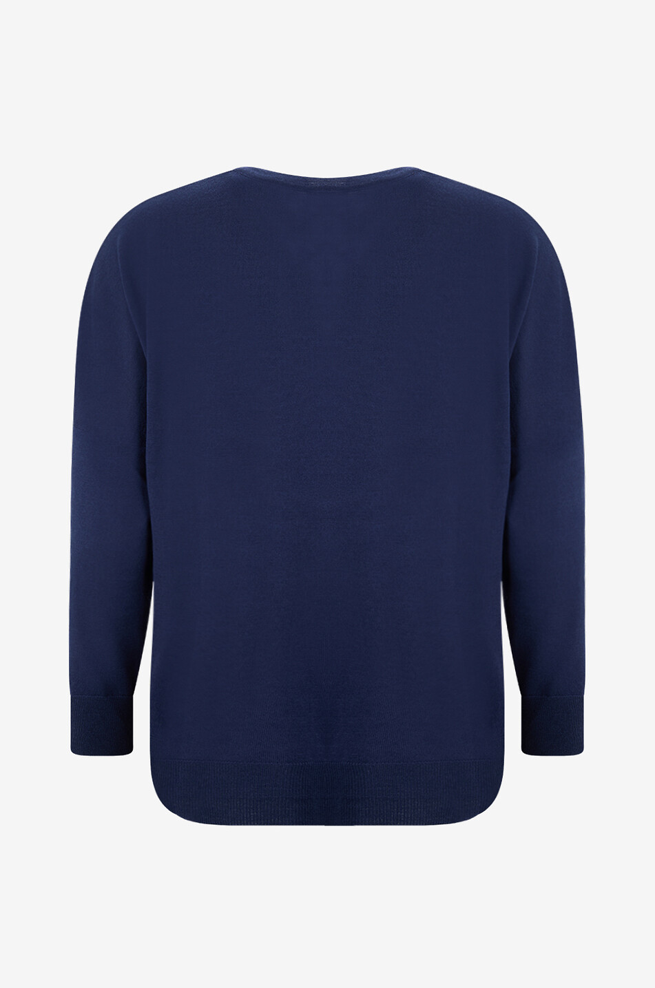 BONGENIE Strickpullover mit Rundhalsausschnitt und Seitenschlitzen Damen DUNKELBLAU 2