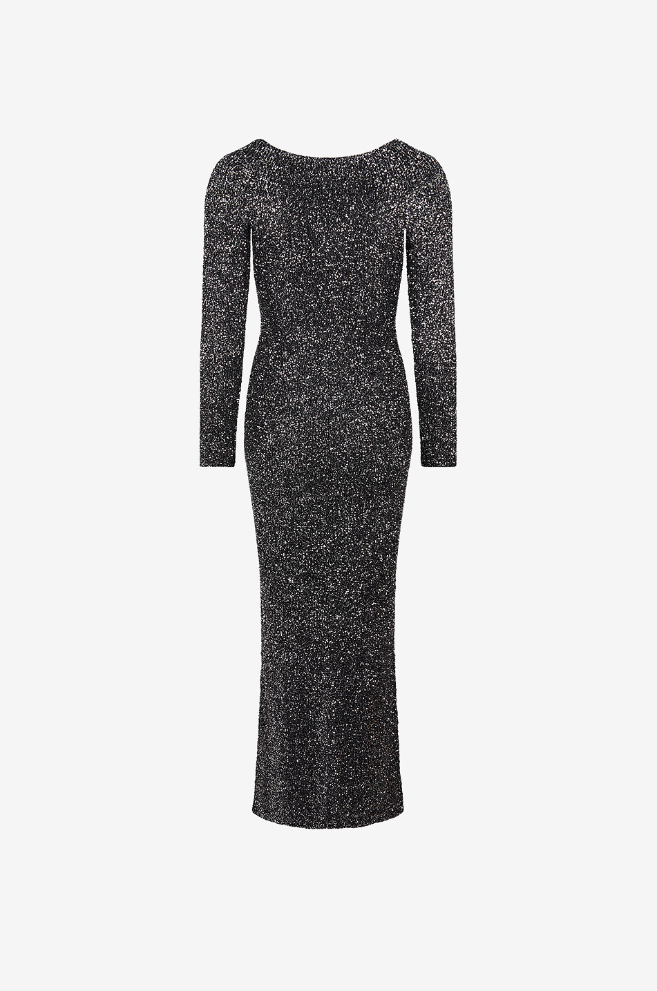 STELLA McCARTNEY Long figure-hugging off-shoulder knit dress covered in sequins Women BLACK 2
