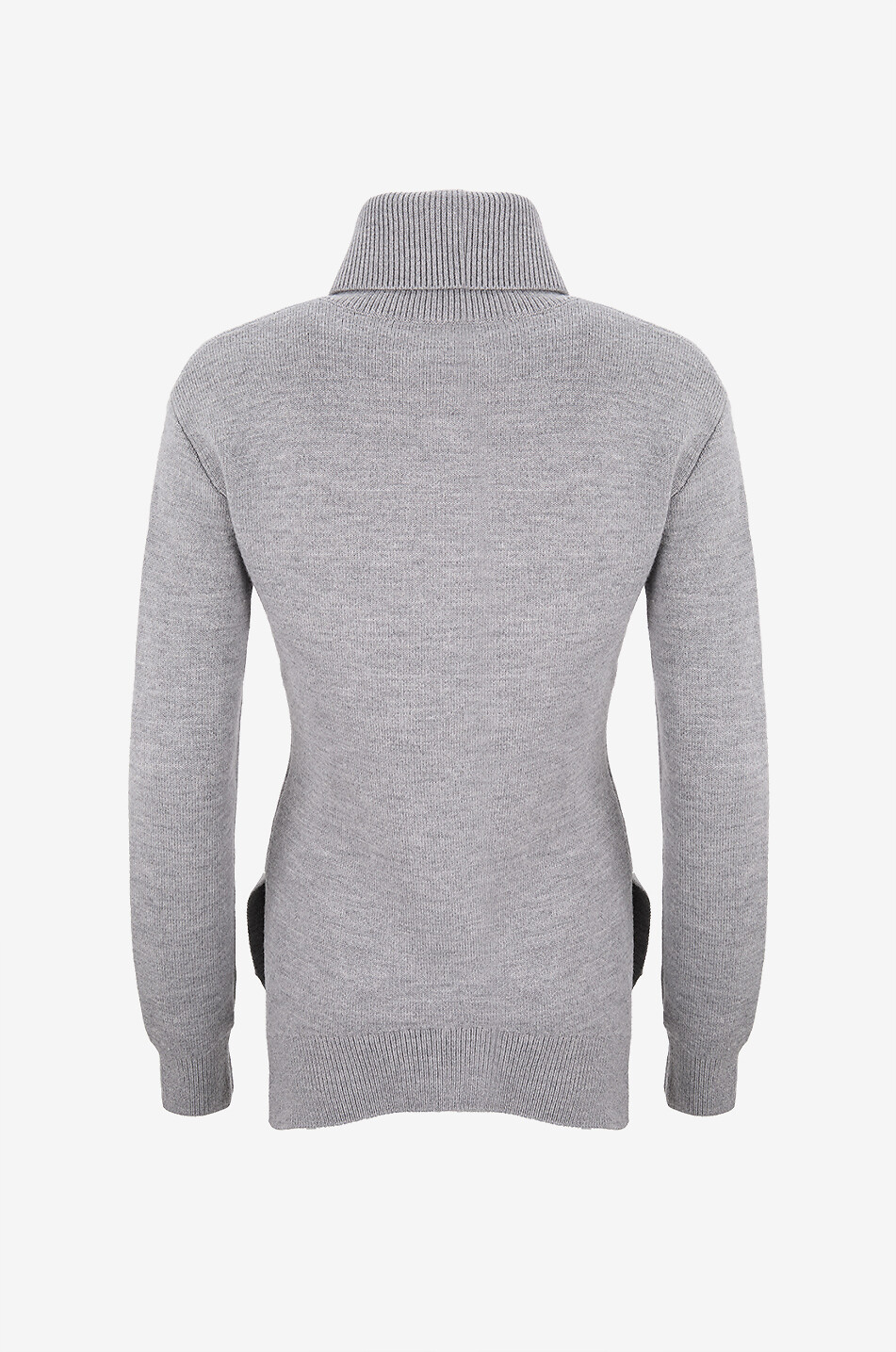 TOTEME Pull à col roulé en maille à fentes latérales Femme GRIS 2