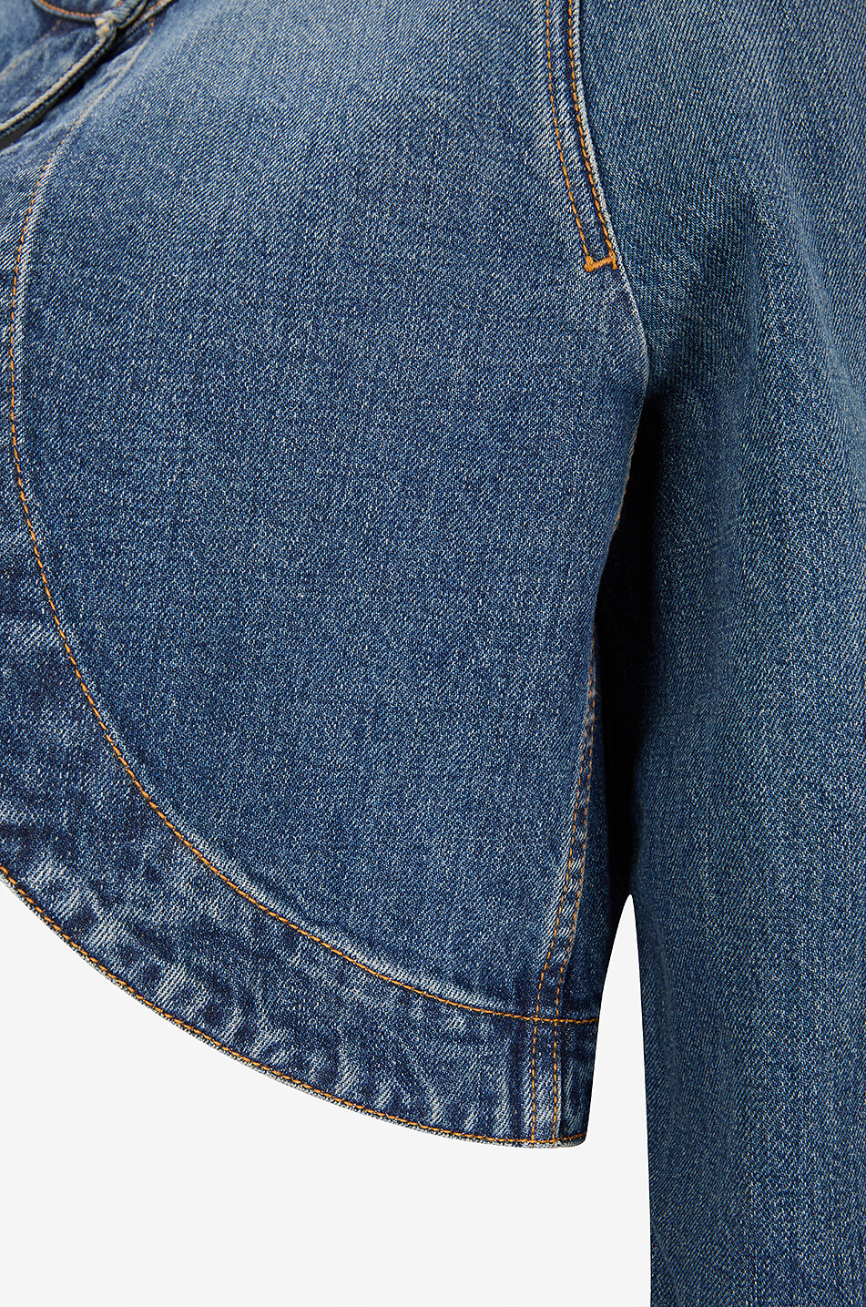 ALAÏA Short buttondown collar denim jacket Women BLUE 3