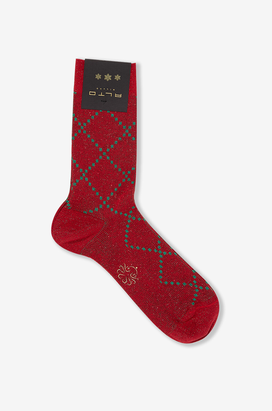 ALTO MILANO Chaussettes en lurex Claus Femme ROUGE 1