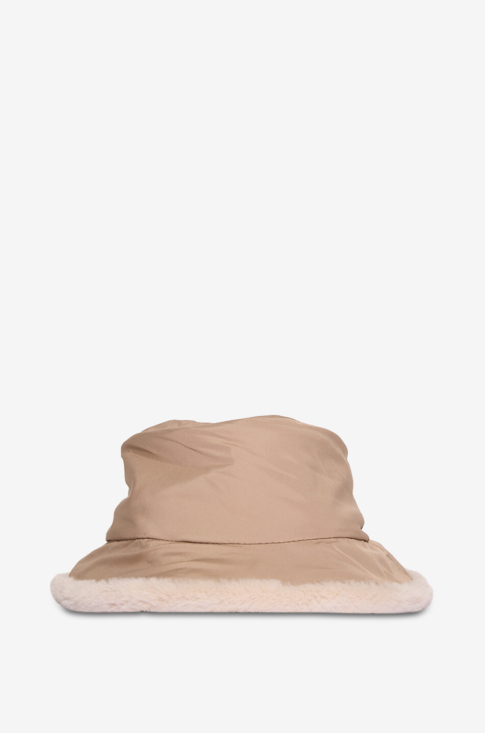Chapeau cloche en nylon et peluche