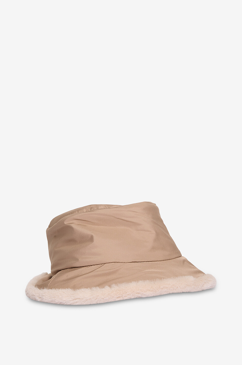 GREVI Chapeau cloche en nylon et peluche Femme Beige clair 2