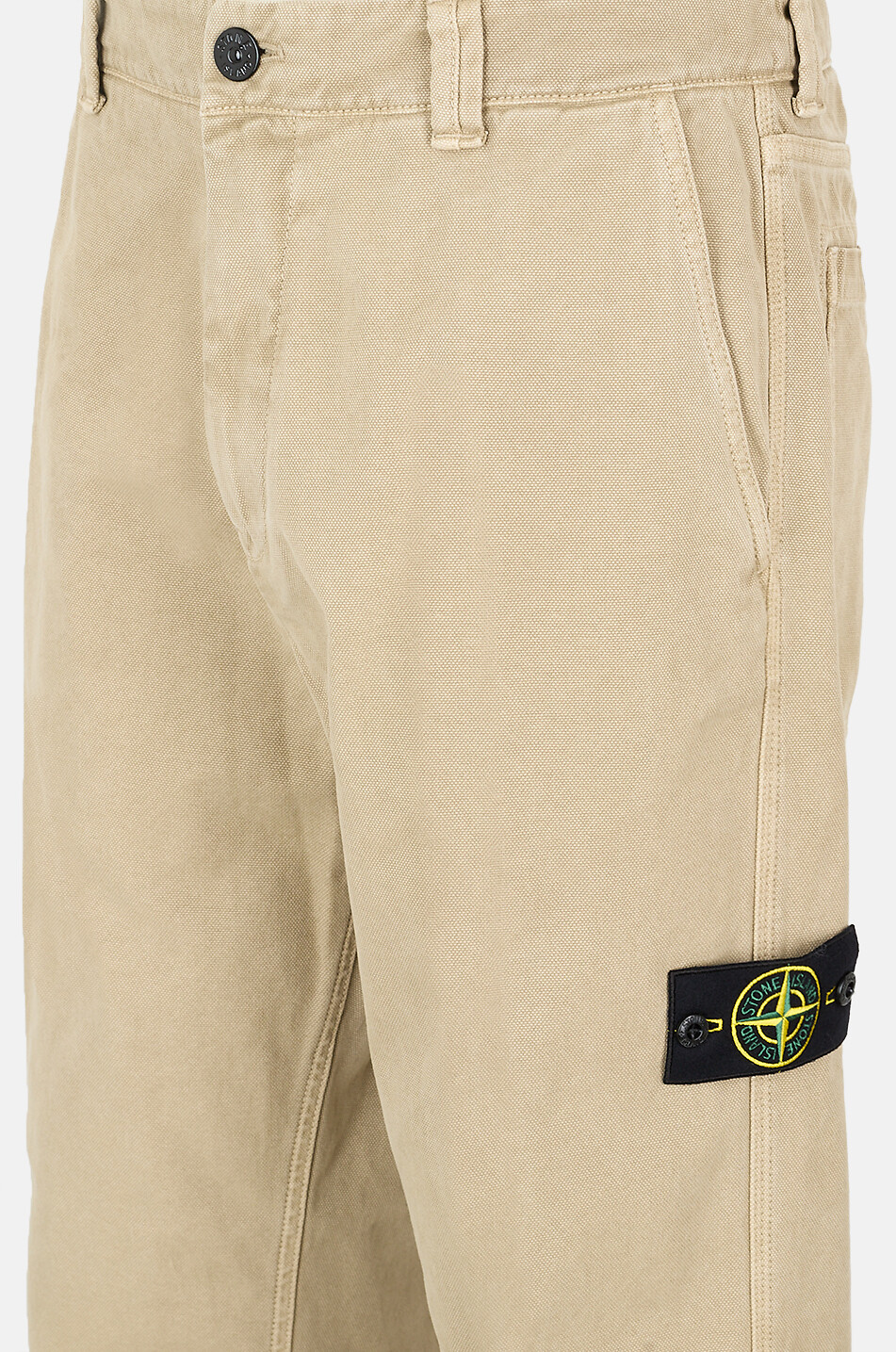 STONE ISLAND Gerade Hose aus Segeltuch mit gesticktem Logo Herren BEIGE 3
