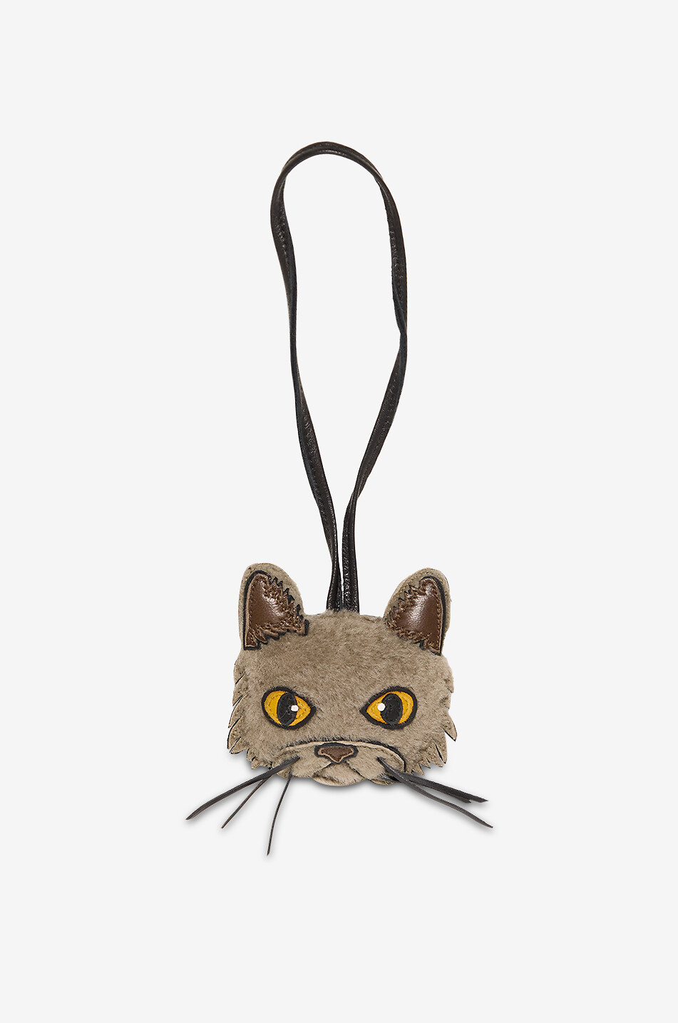 AGNELLE Charm pour sac en cuir et peau lainée Persian Femme GRIS 1