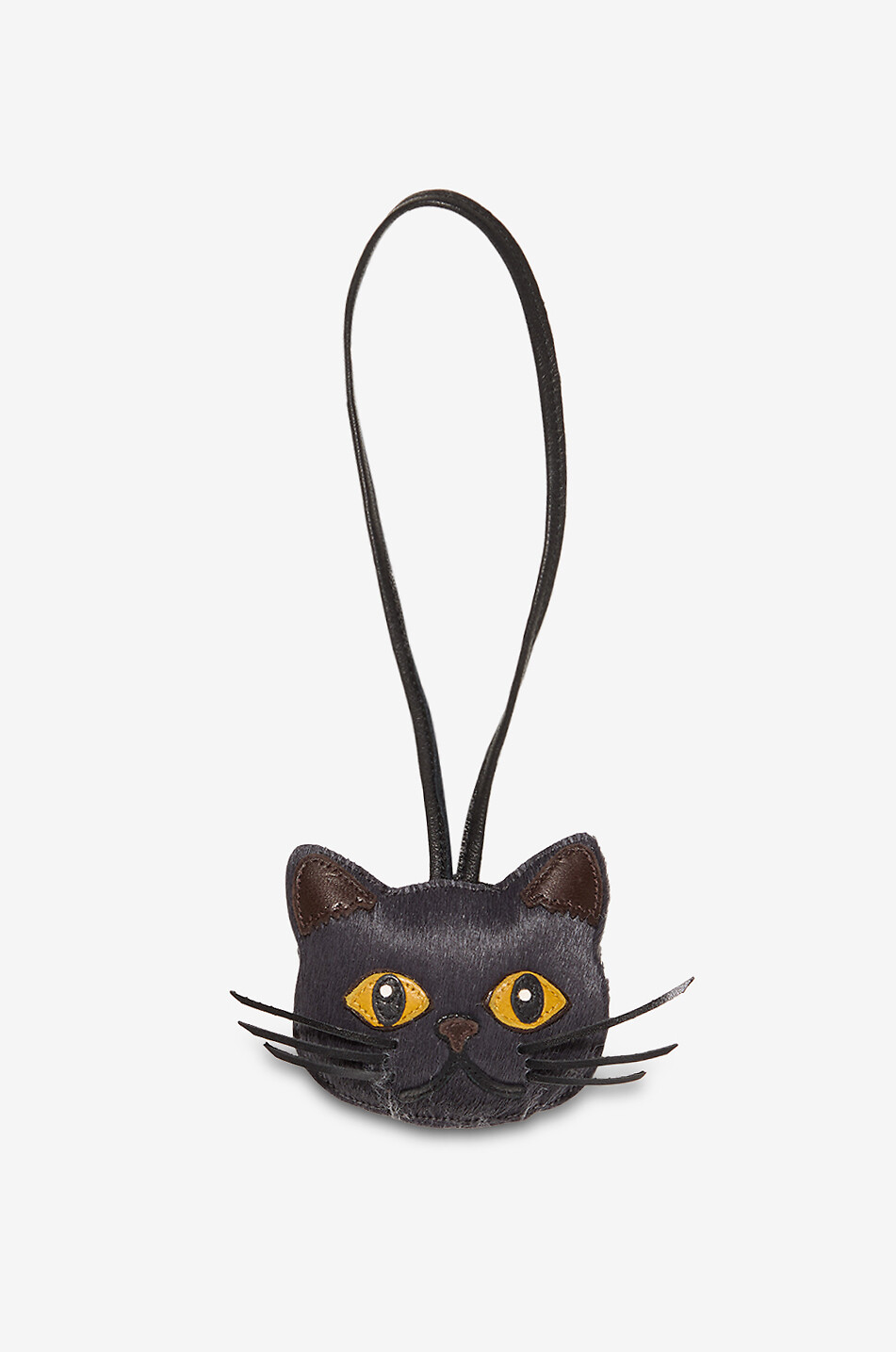 AGNELLE Charm pour sac à main en cuir chat noir Femme NOIR 1