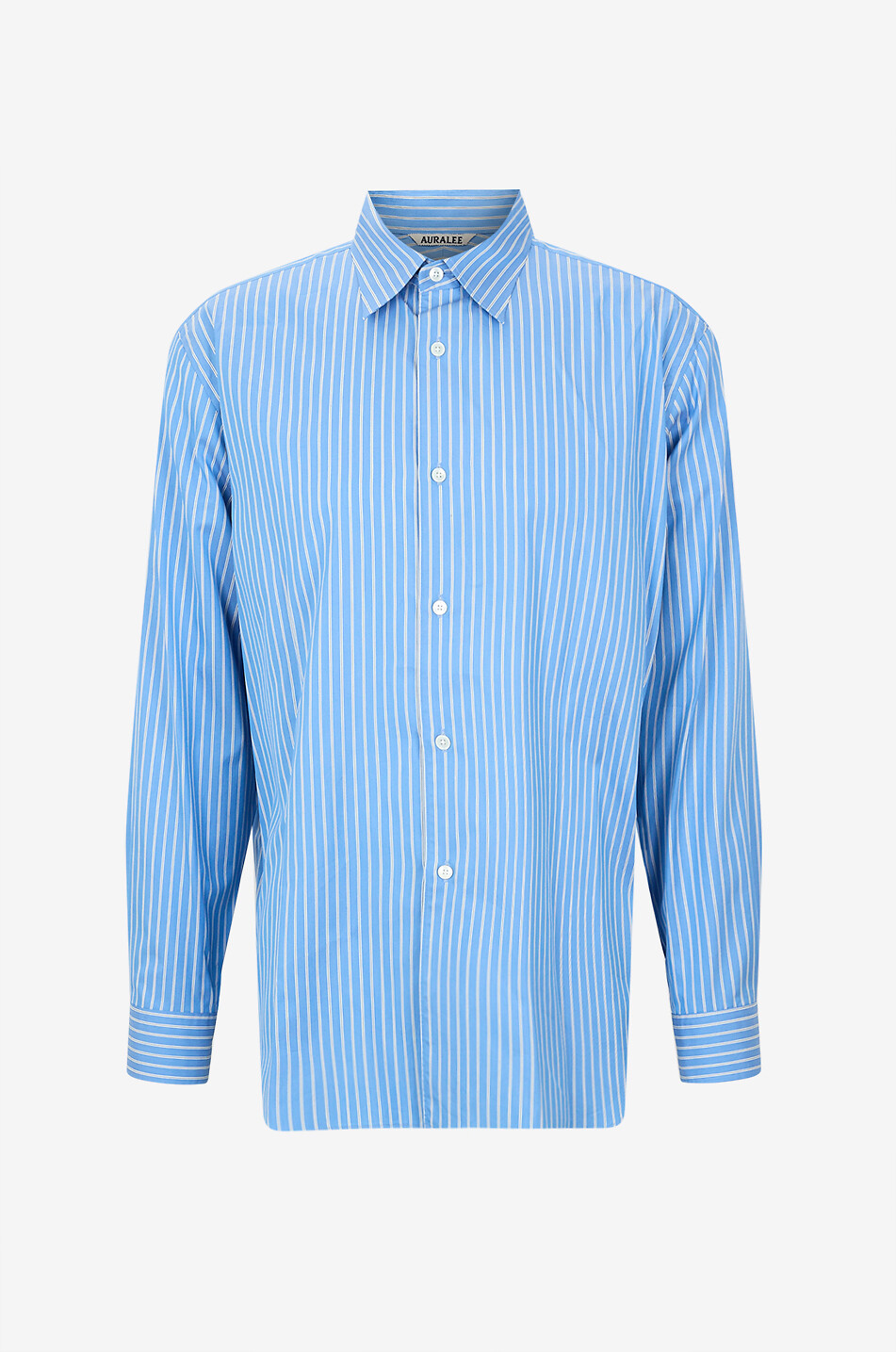 Chemise en popeline de coton et soie rayée