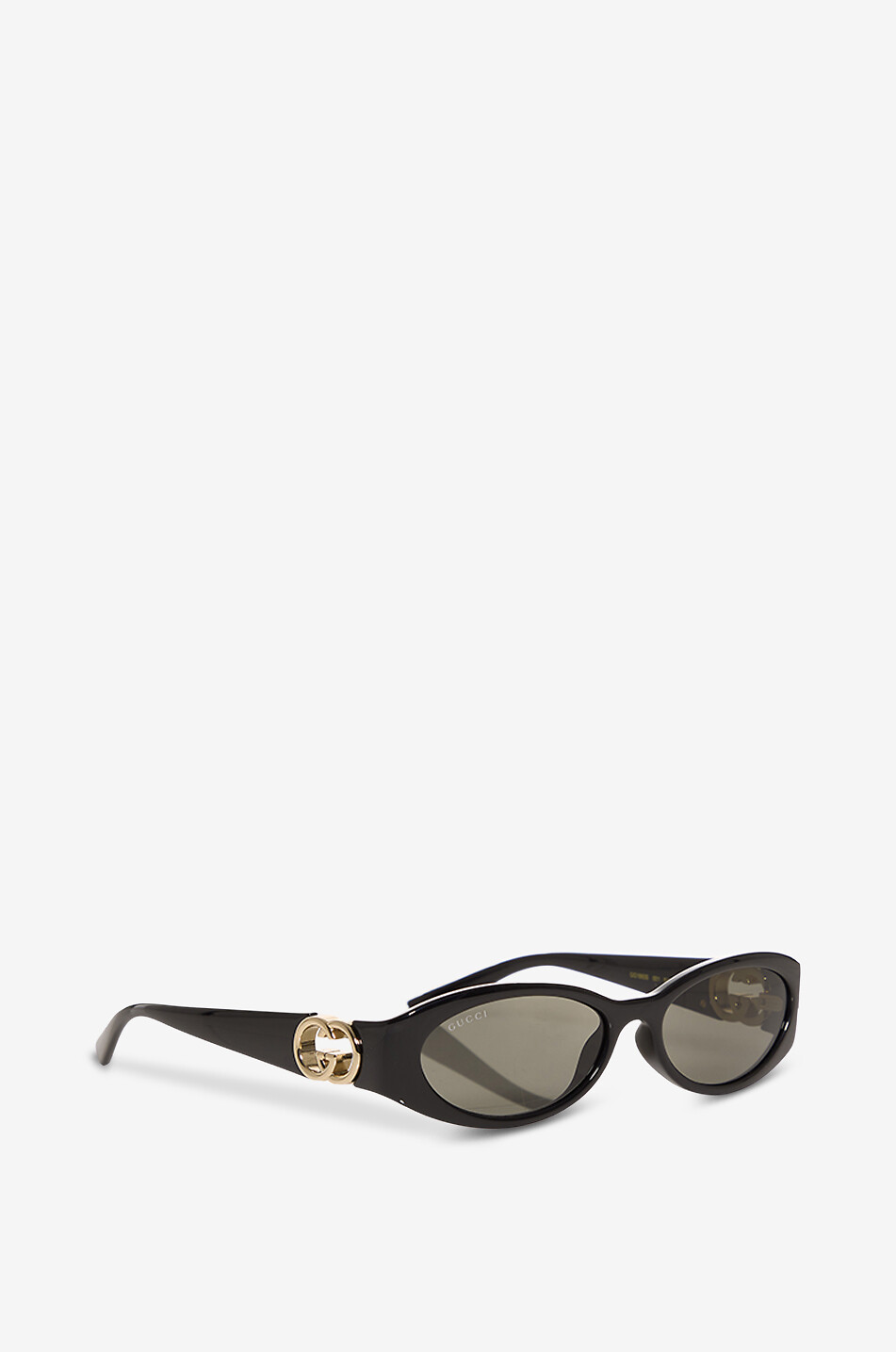 GUCCI Oval Black acetate round sunglasses Women BLACK 2