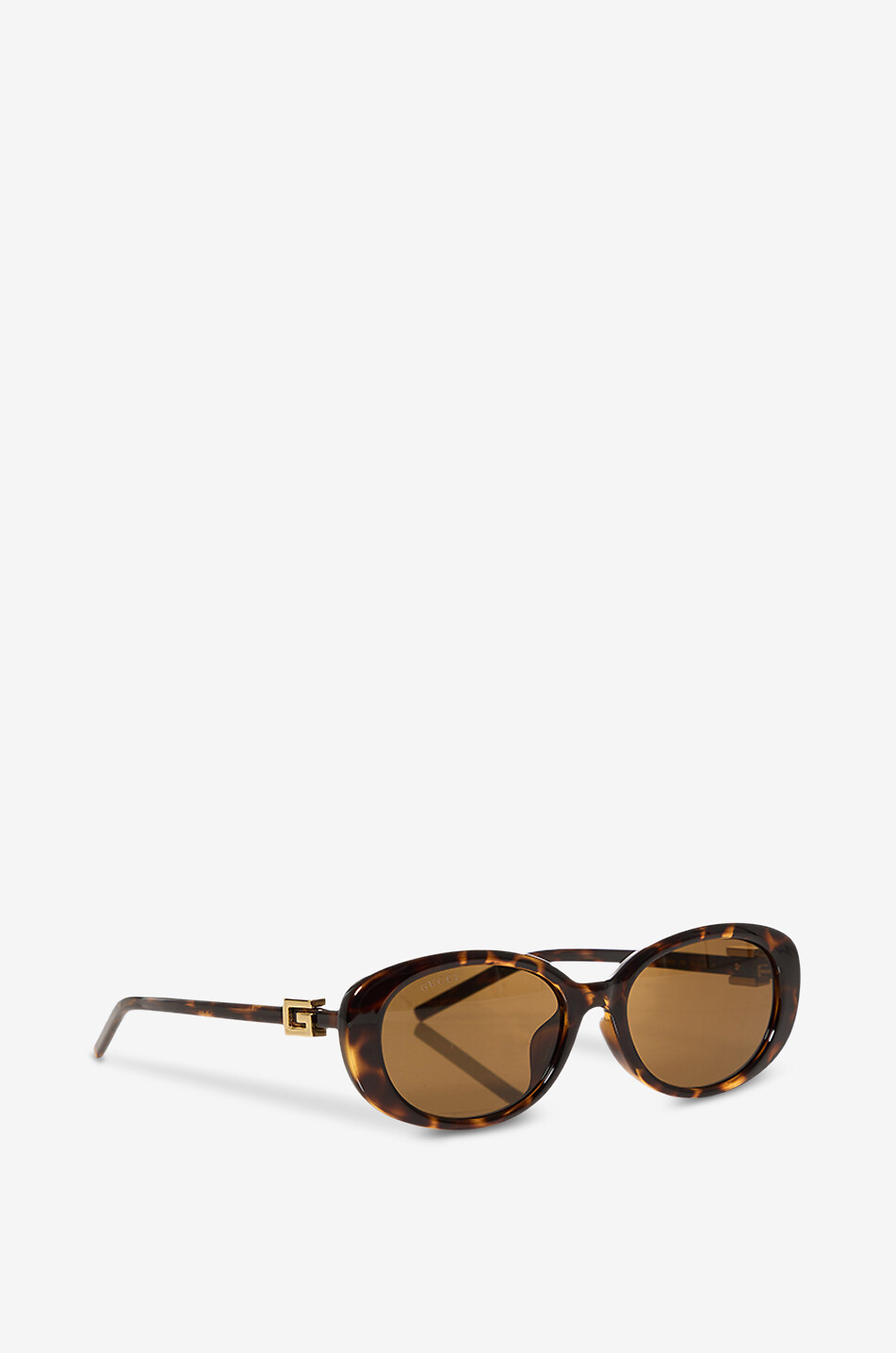 GUCCI Lunettes de soleil rondes en acétate Oval Femme MARRON 2