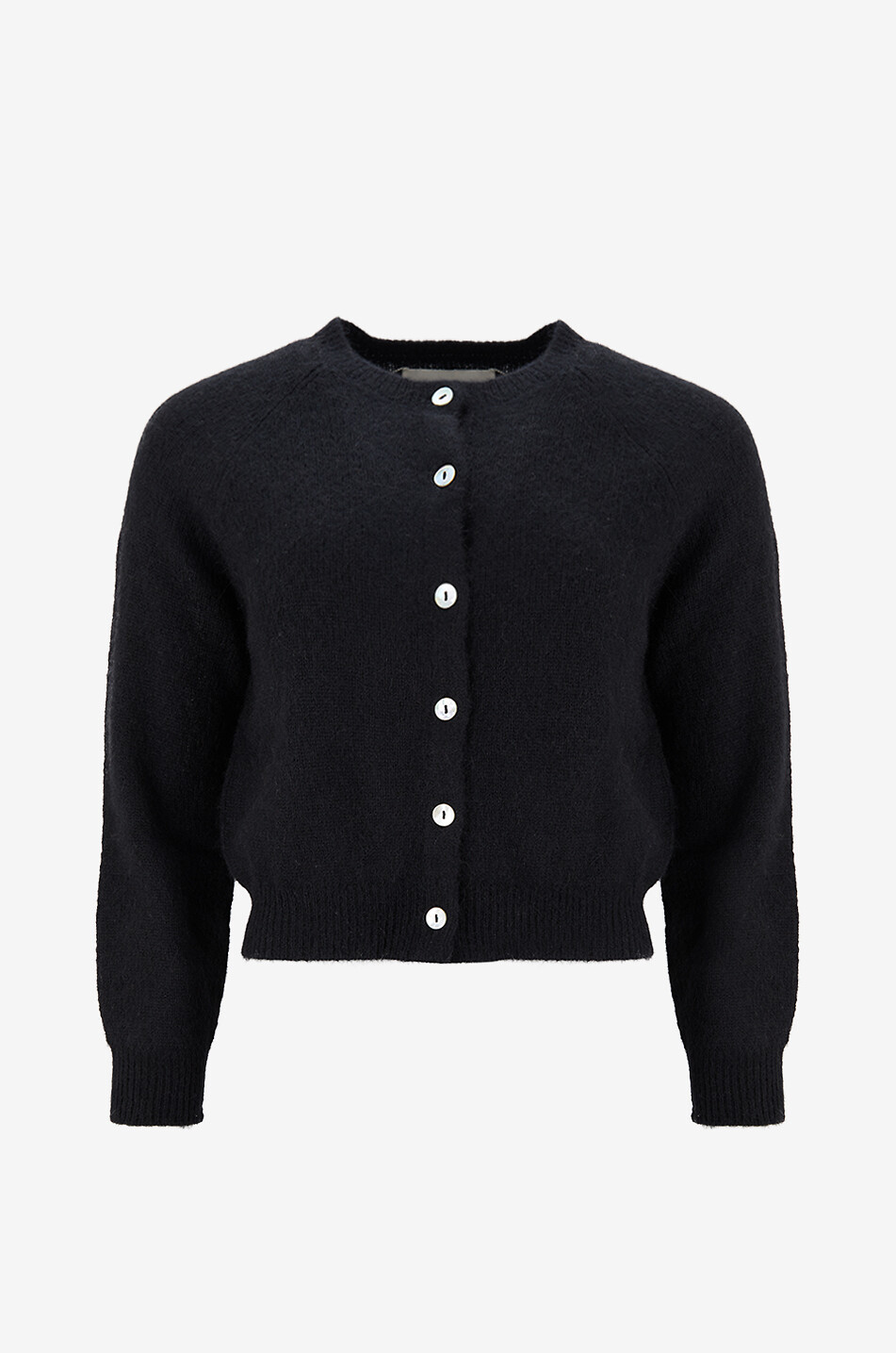 Strickjacke mit geripptem Rundhalsausschnitt Petra