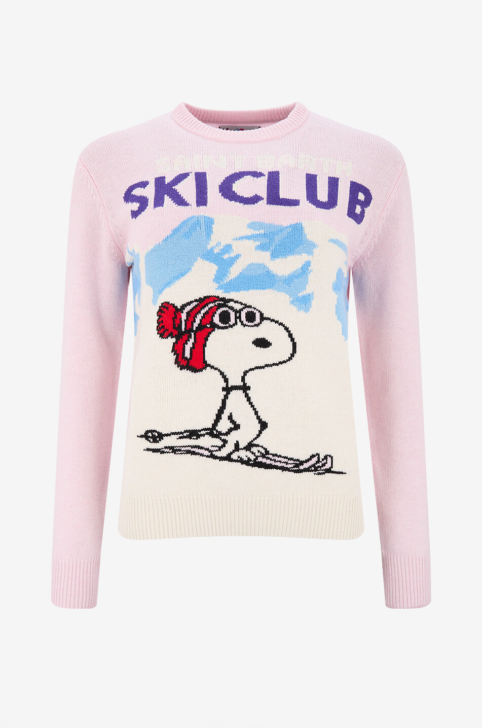 MC2 SAINT BARTH Snoopy Ski Club knit crewneck jumper Women LIGHT PINK 1