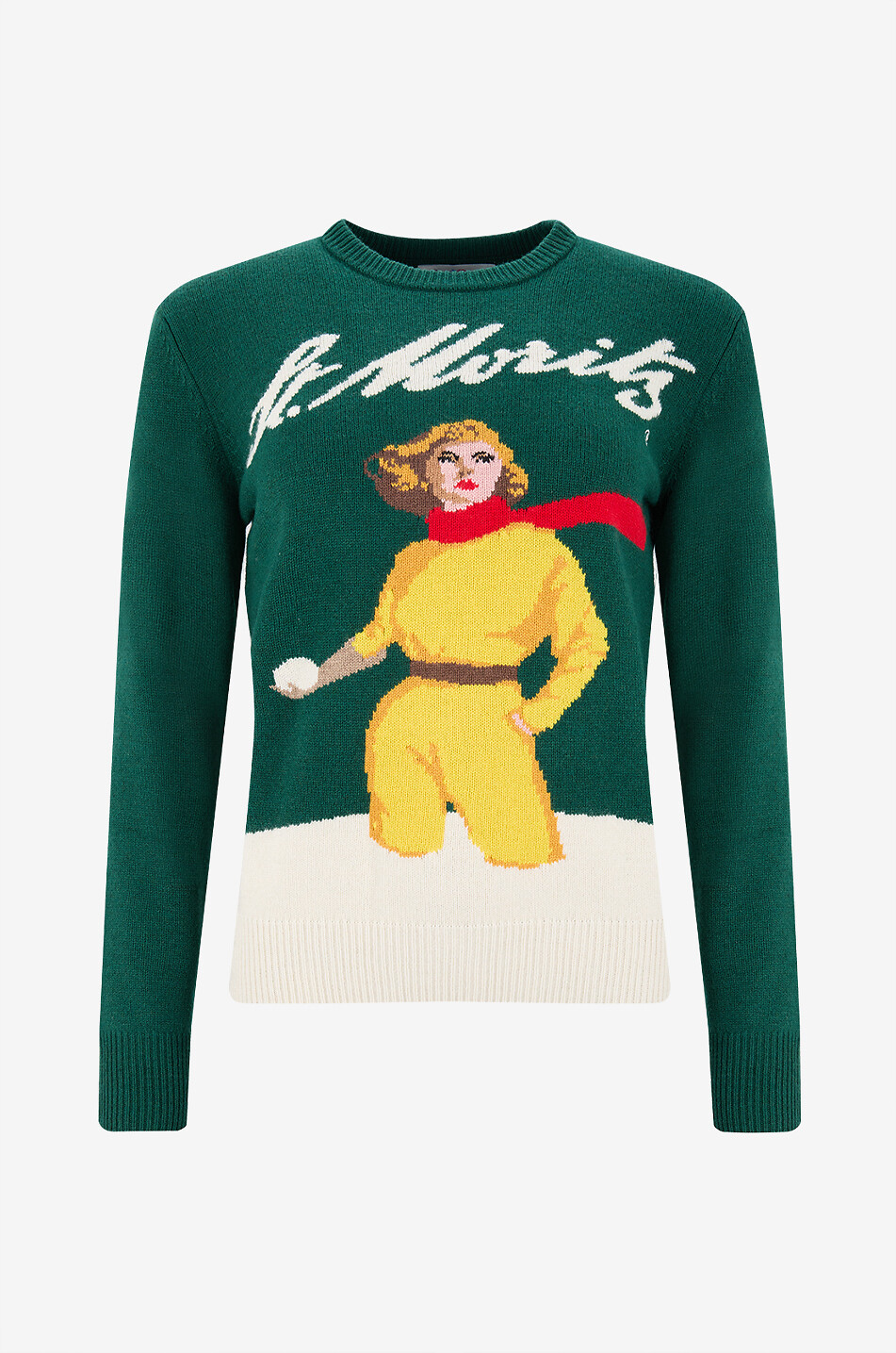 St. Moritz ribbed collar knit pullover