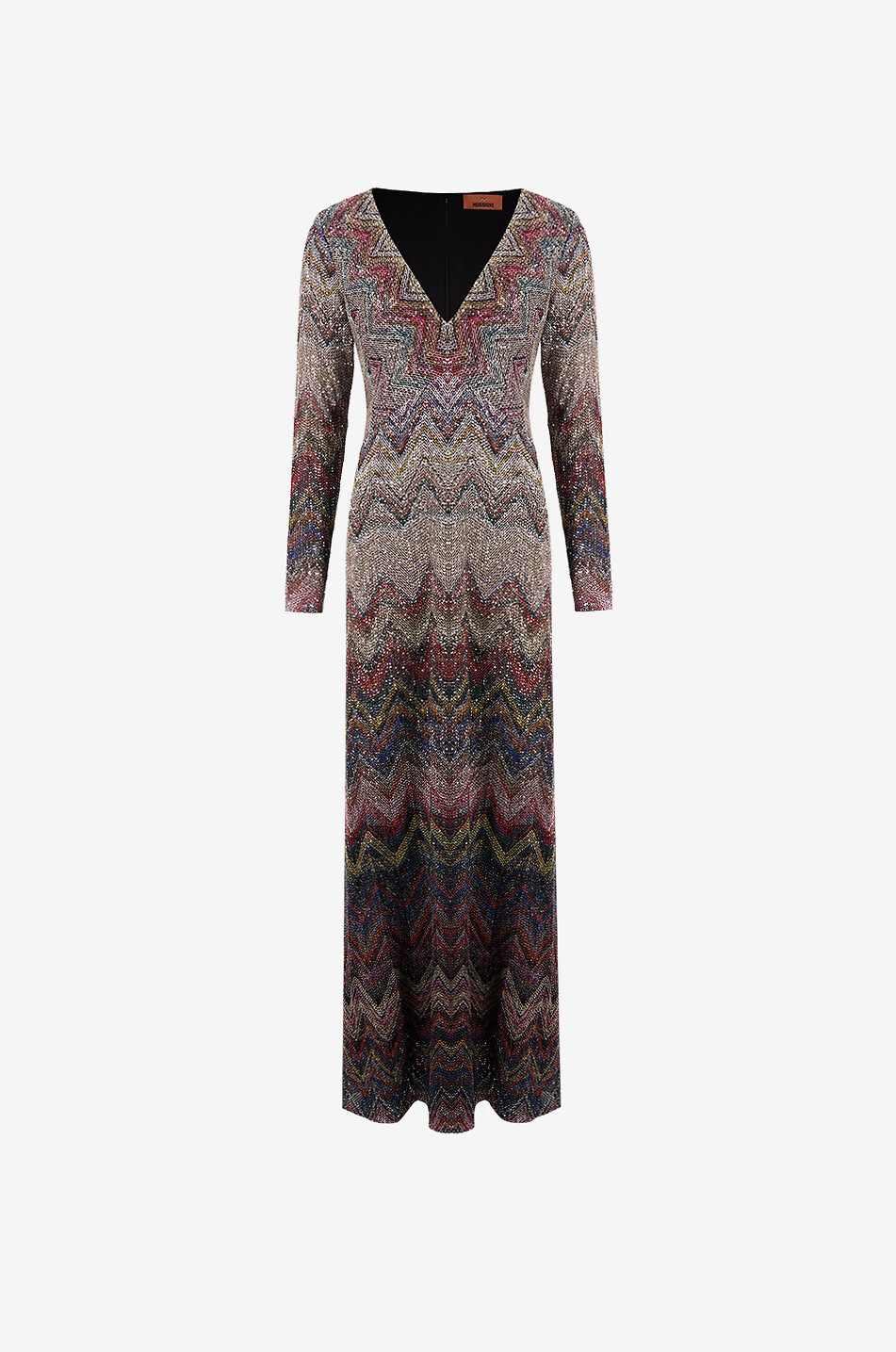 MISSONI Chevron knit V-neck long dress Women [akeneo-beigefonce] 1
