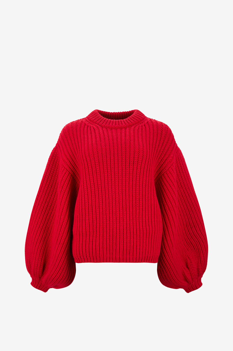 MR MITTENS Ribbed knit crewneck pullover Women RED 1