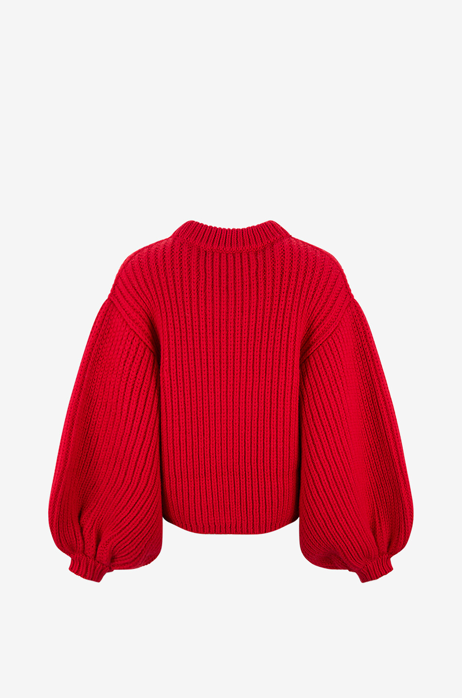 MR MITTENS Ribbed knit crewneck pullover Women RED 2