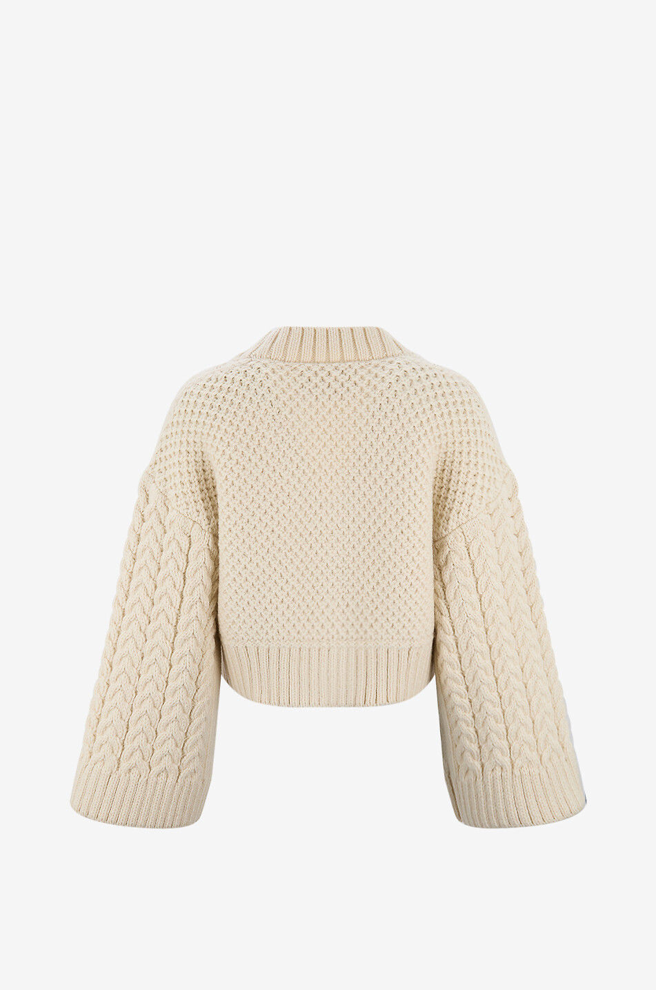MR MITTENS Cardigan à col v en maille à manches évasées Femme BLANC CASSE 2