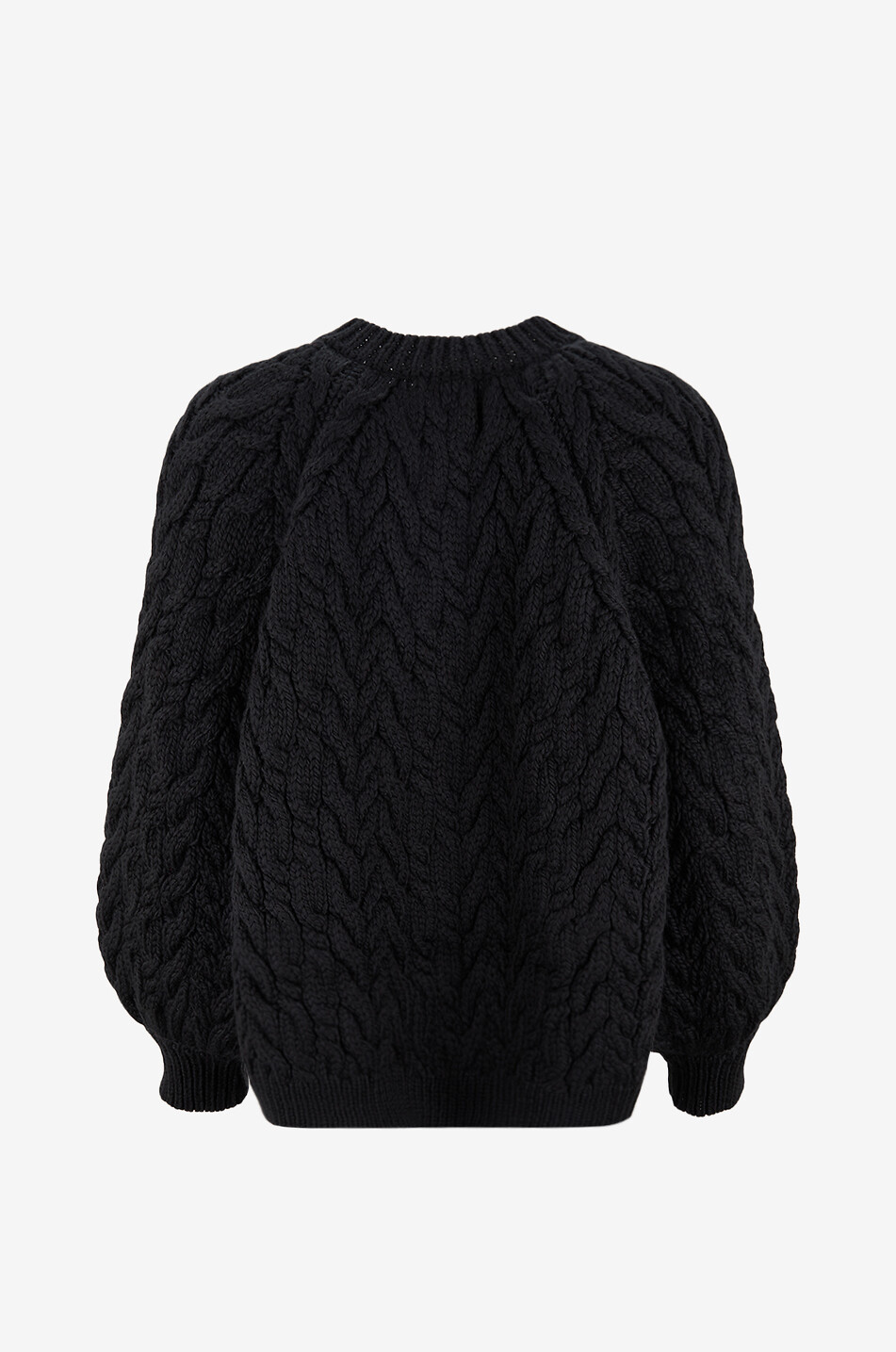 MR MITTENS Strickjacke mit geripptem Rundhalsausschnitt Damen SCHWARZ 2