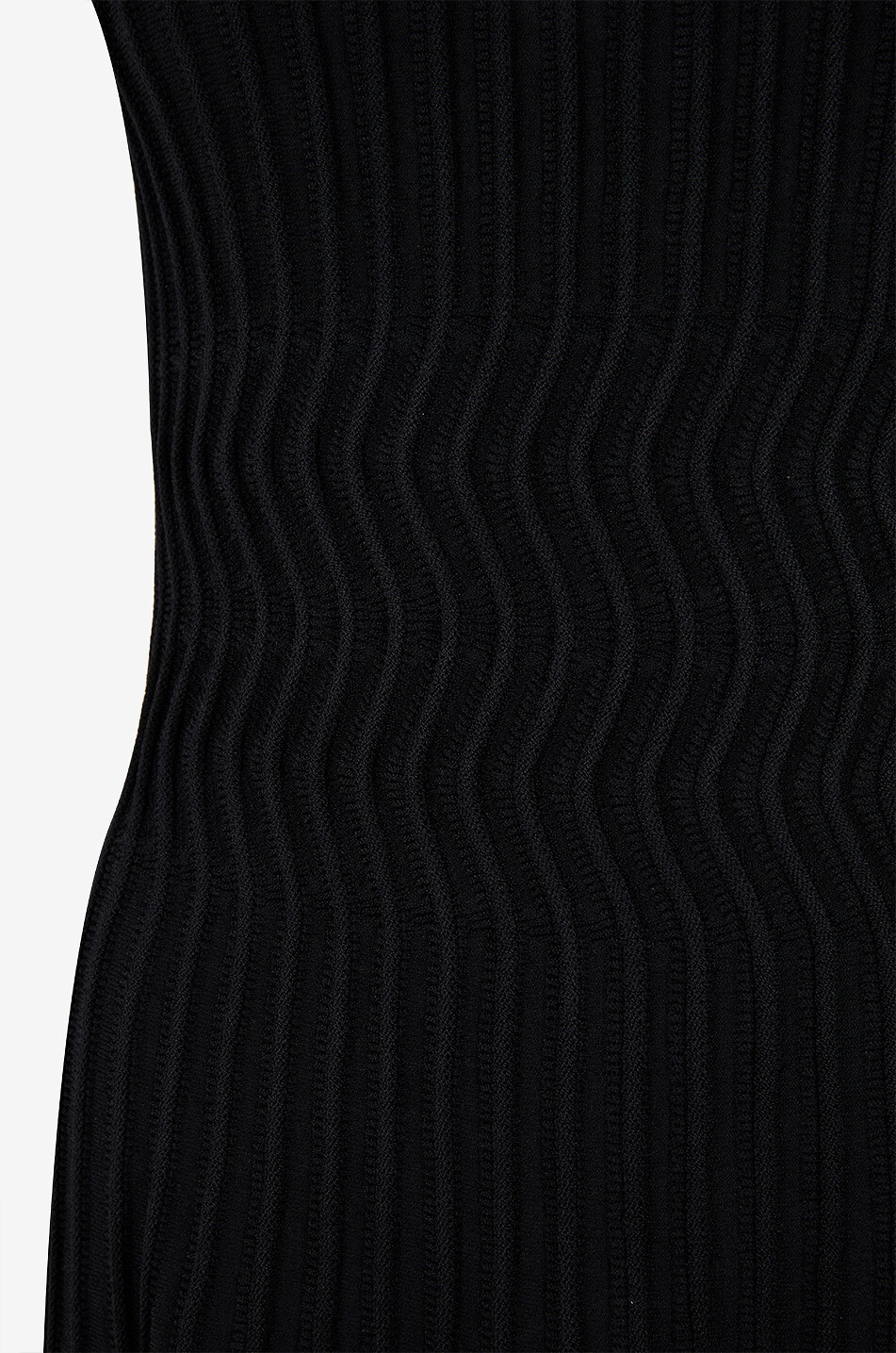ALAÏA Fit Flare high neck midi knit dress Women BLACK 3