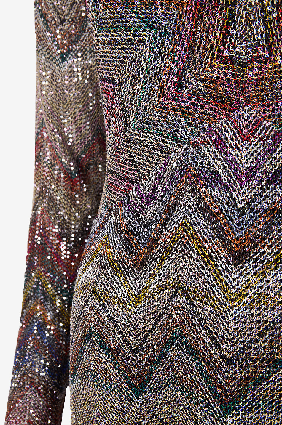 MISSONI Chevron knit V-neck long dress Women [akeneo-beigefonce] 3
