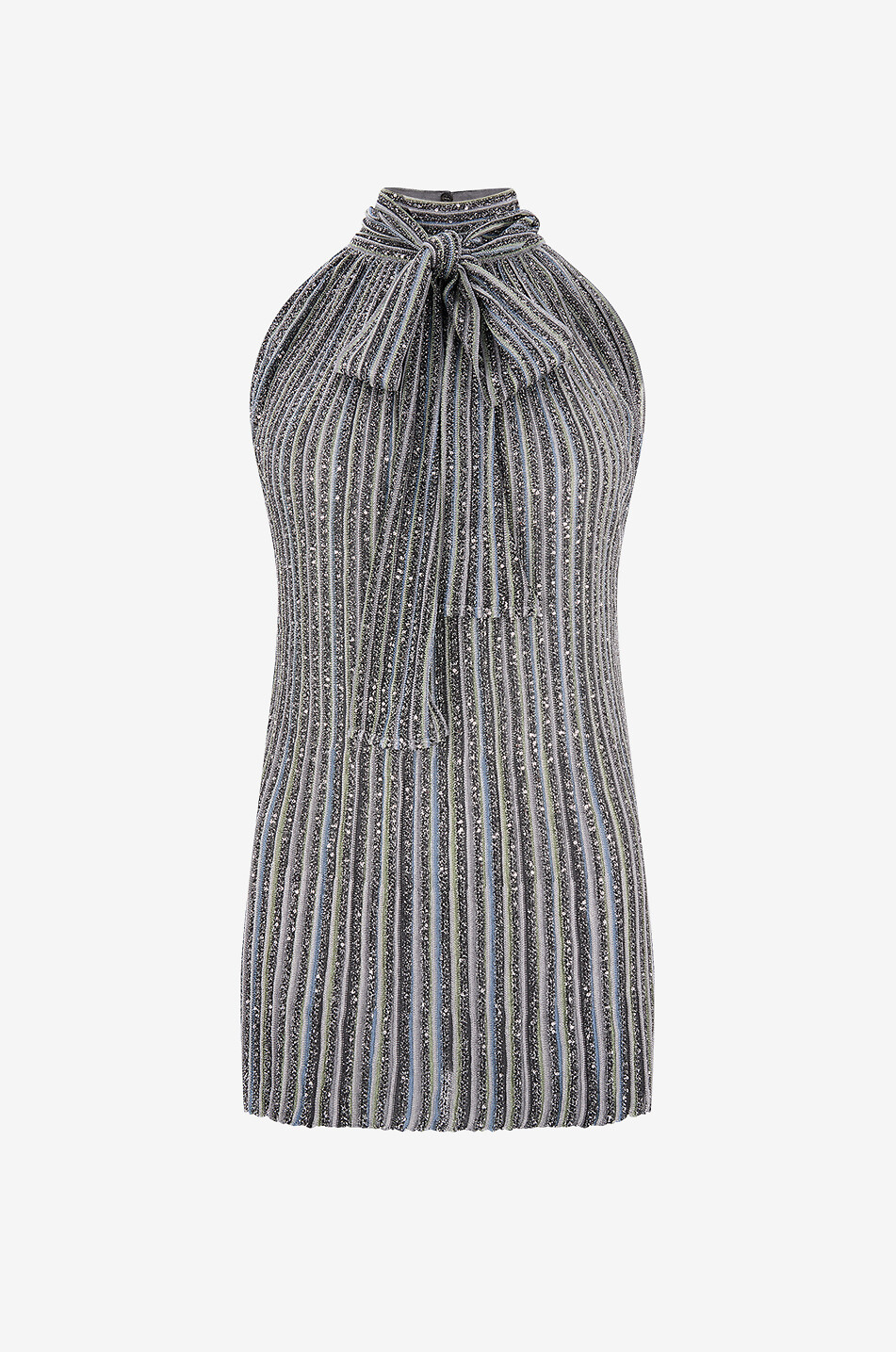 Top sans manches à col montant en maille