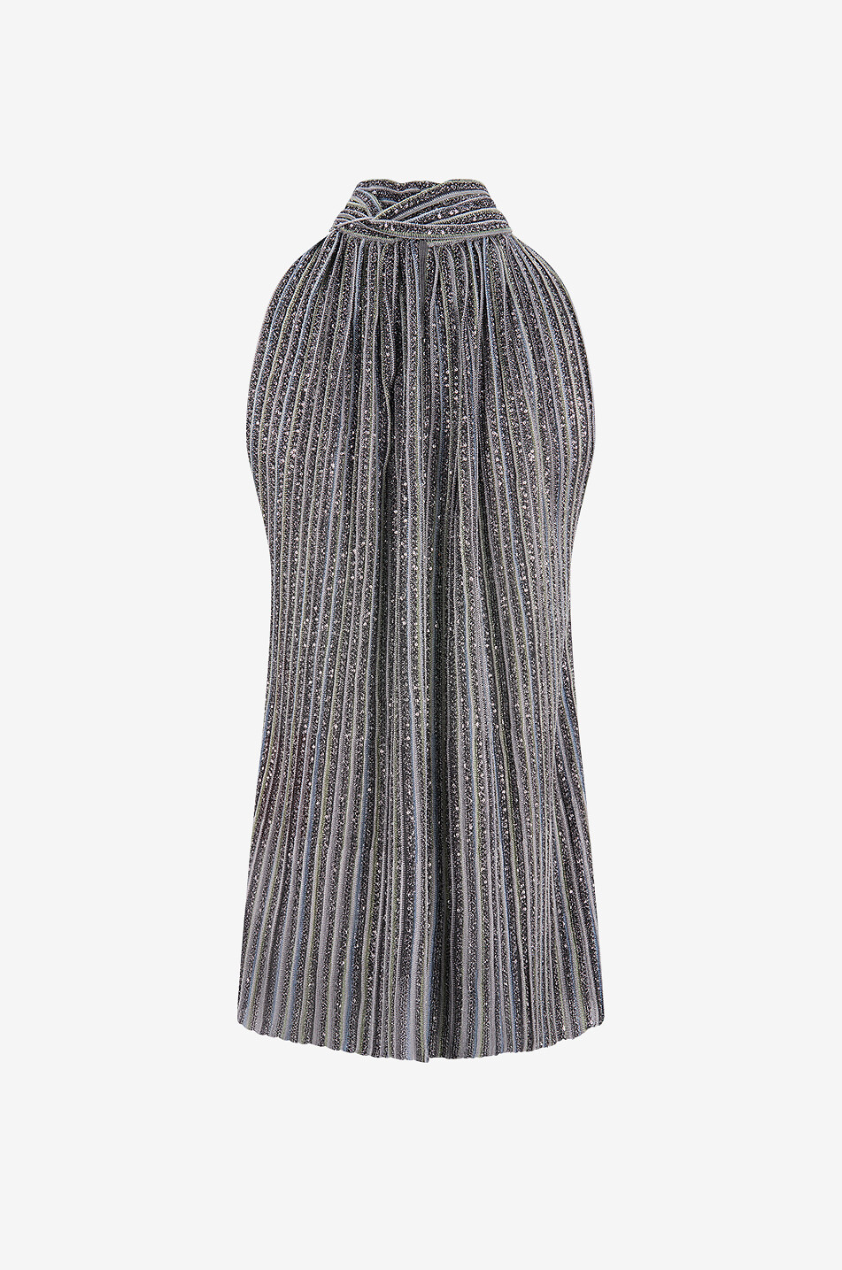 MISSONI Top sans manches à col montant en maille Femme GRIS 2